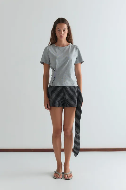 Belted Short - Mono Stripe made by Deiji Studios