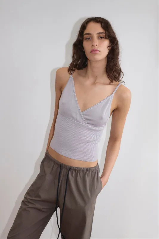 Cross Panel Knit Top - Soft Lilac made by Deiji Studios