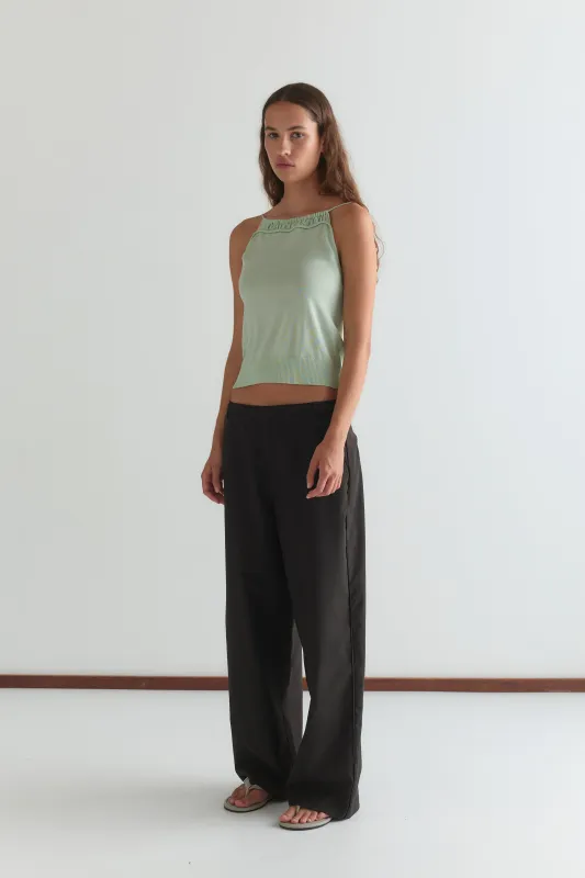 Drawcord Knit Top - Mint made by Deiji Studios