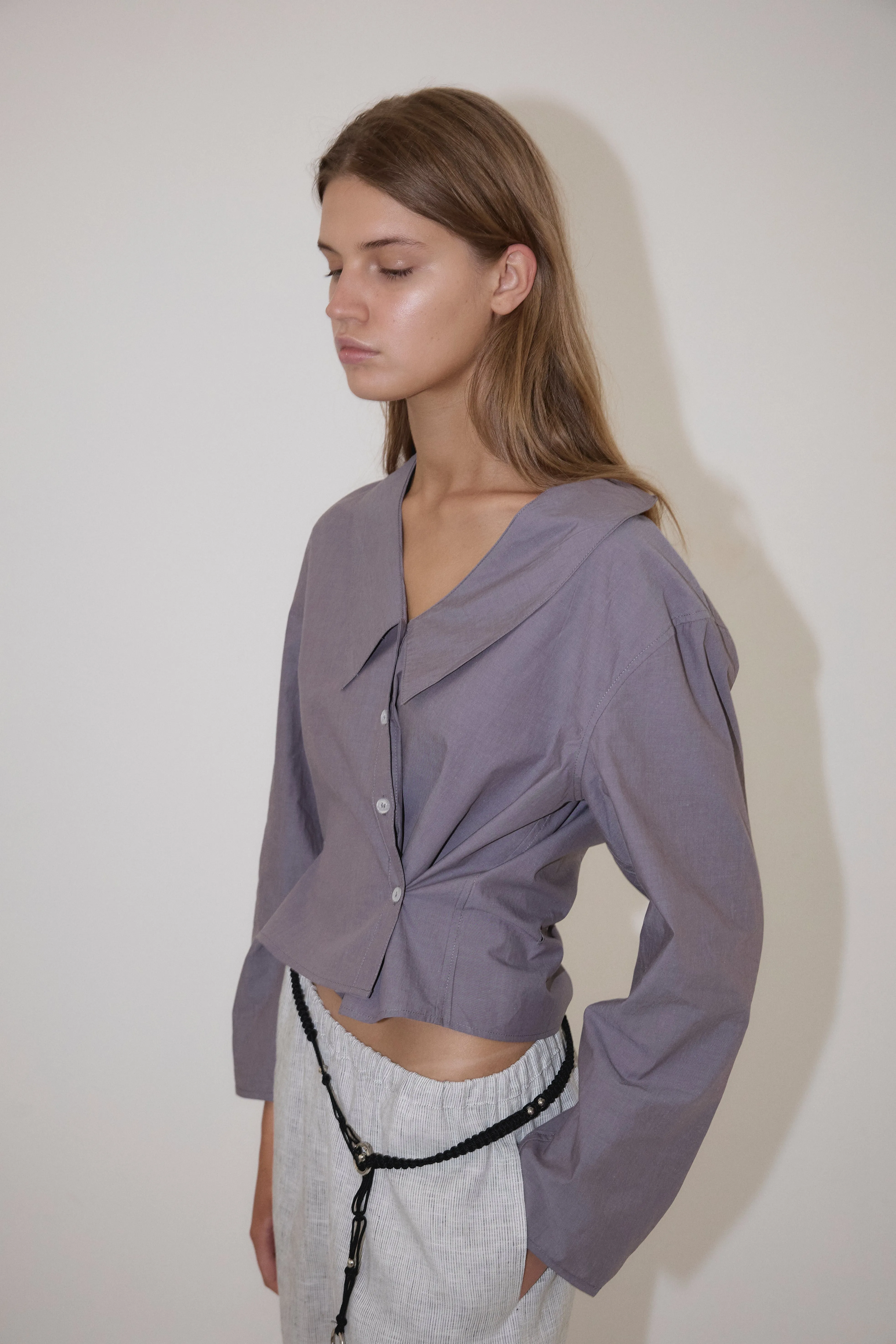 Waist Button Shirt - Currant sold by Deiji Studios product image thumbnail 4