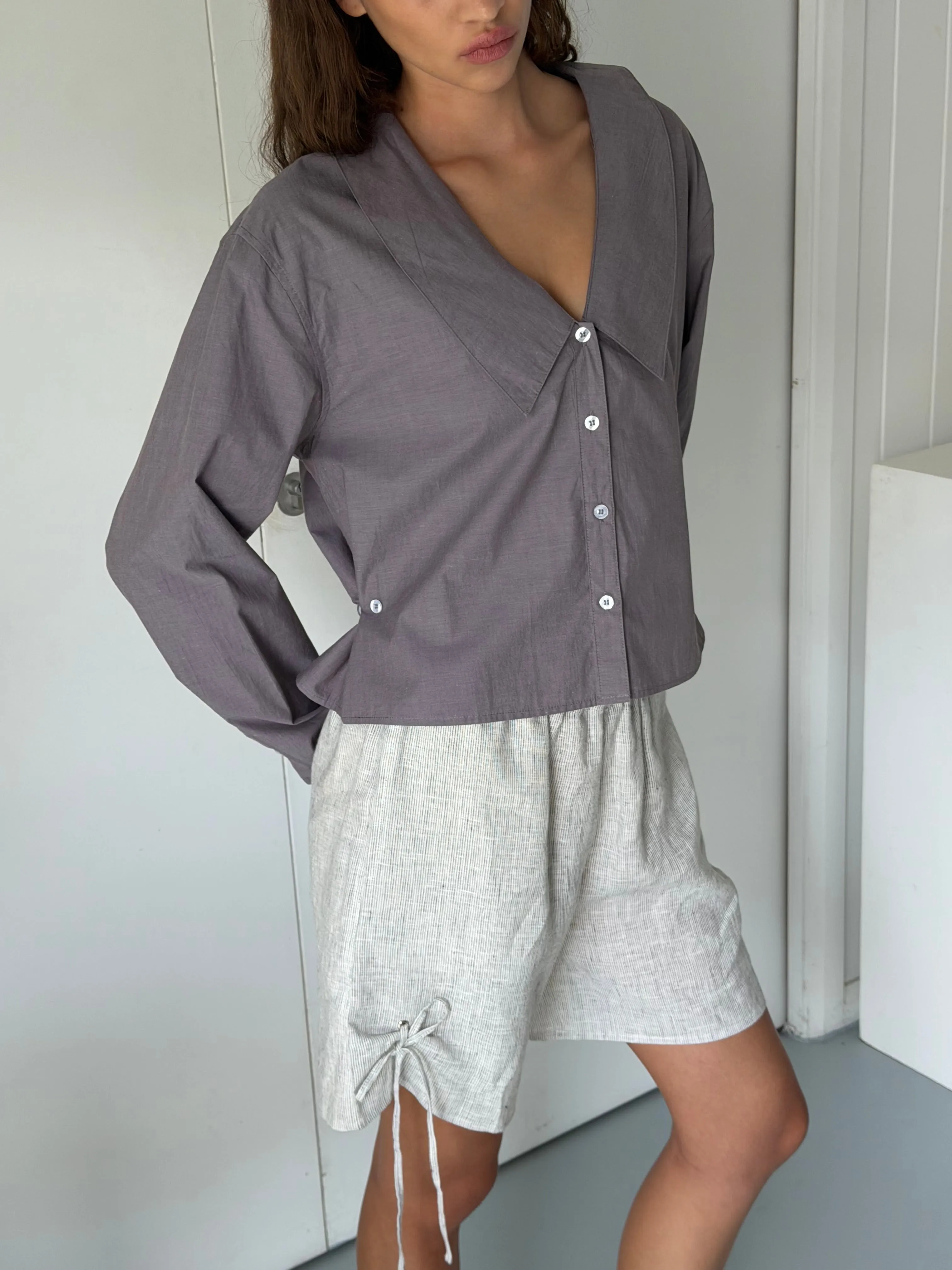 Waist Button Shirt - Currant sold by Deiji Studios product image thumbnail 2