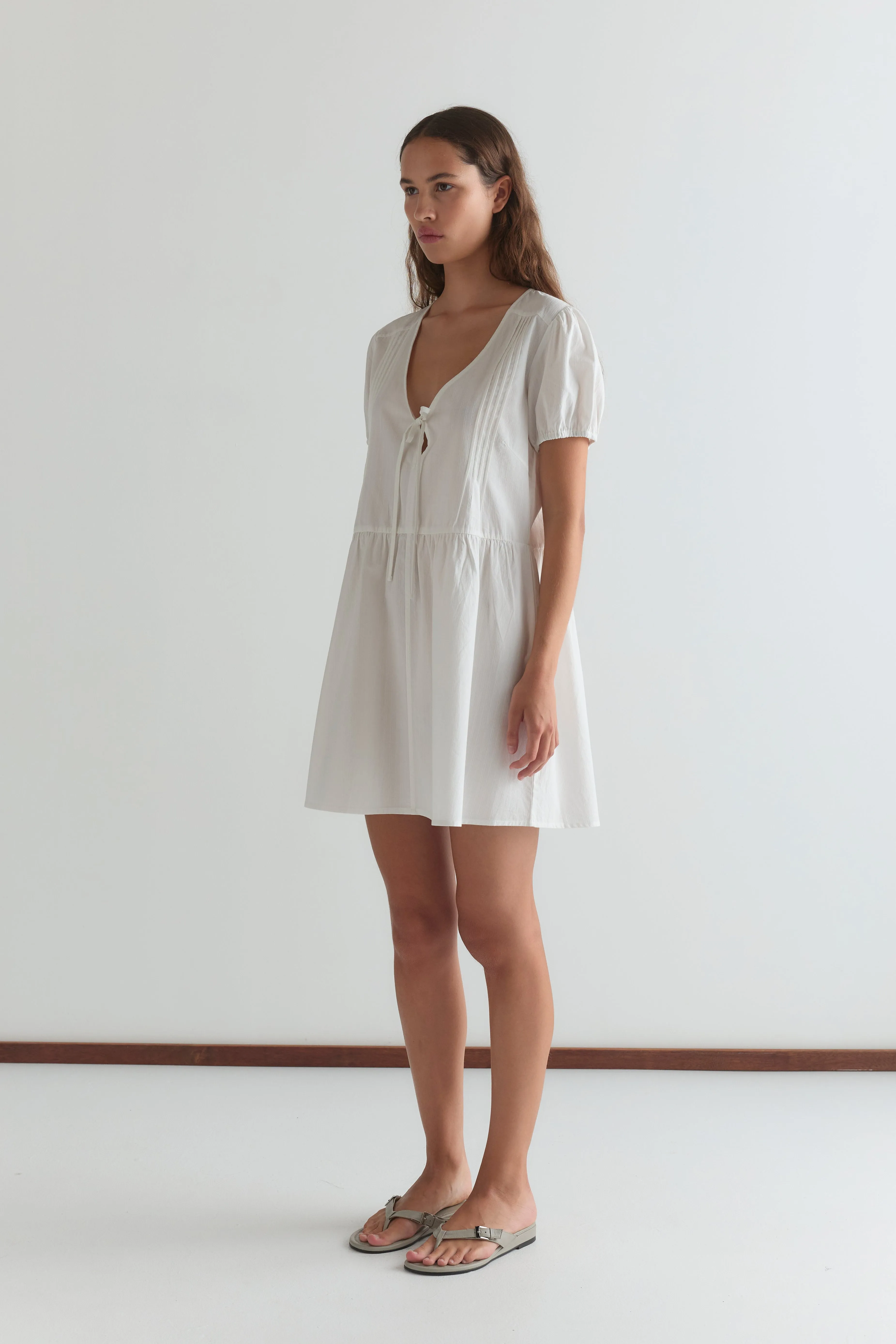 V Pleat Dress - White Texture sold by Deiji Studios product image thumbnail 5