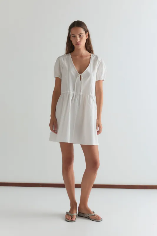 V Pleat Dress - White Texture made by Deiji Studios