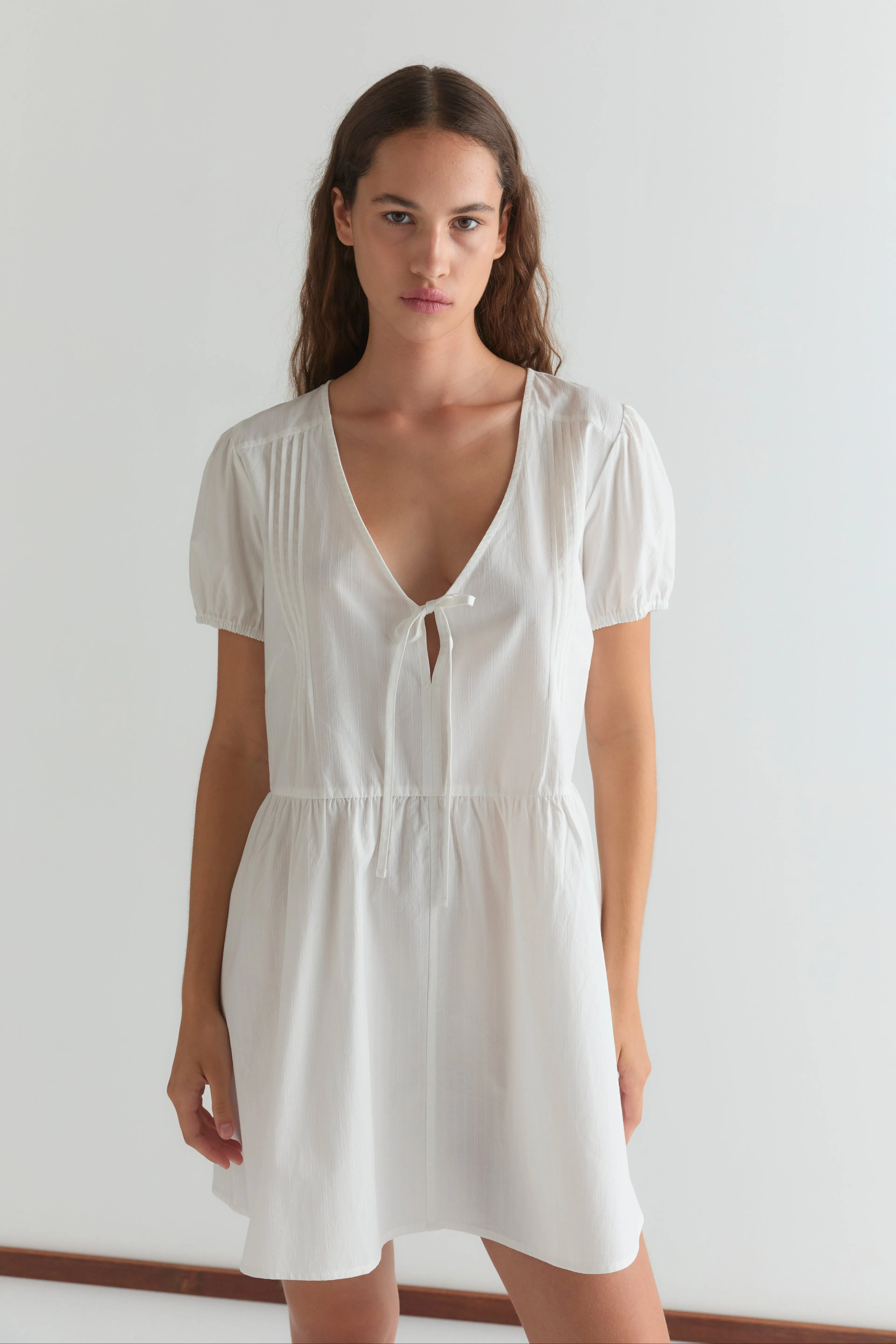 V Pleat Dress - White Texture sold by Deiji Studios product image thumbnail 2