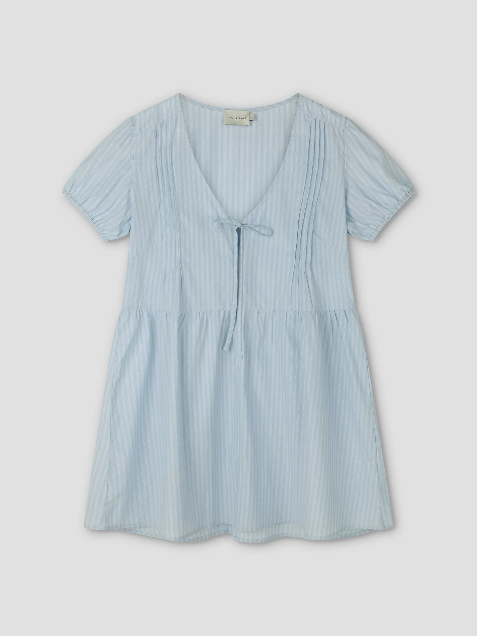 V Pleat Dress - Lake Blue Stripe sold by Deiji Studios product image thumbnail 3