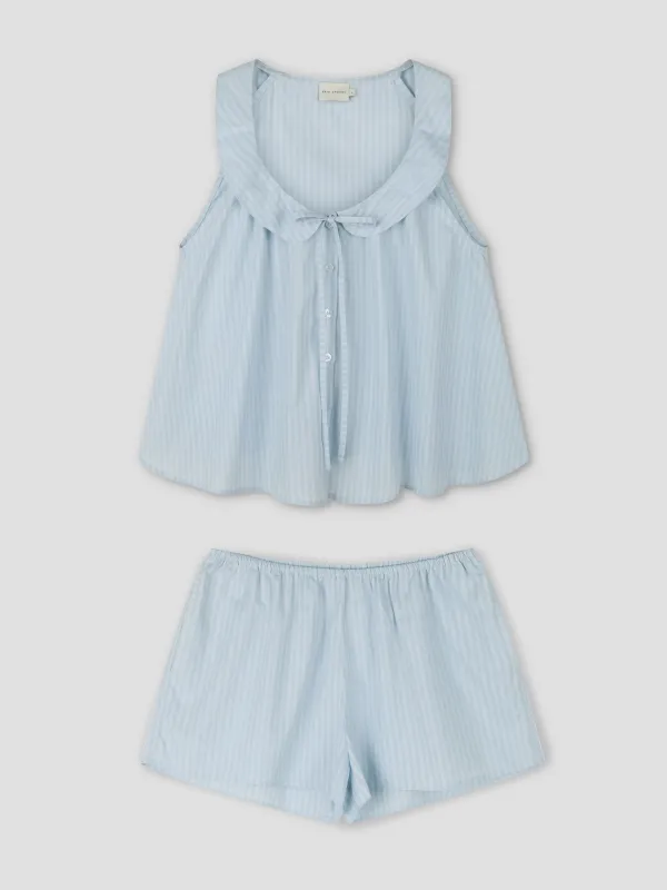 Round Collar Set - Lake Blue Stripe made by Deiji Studios