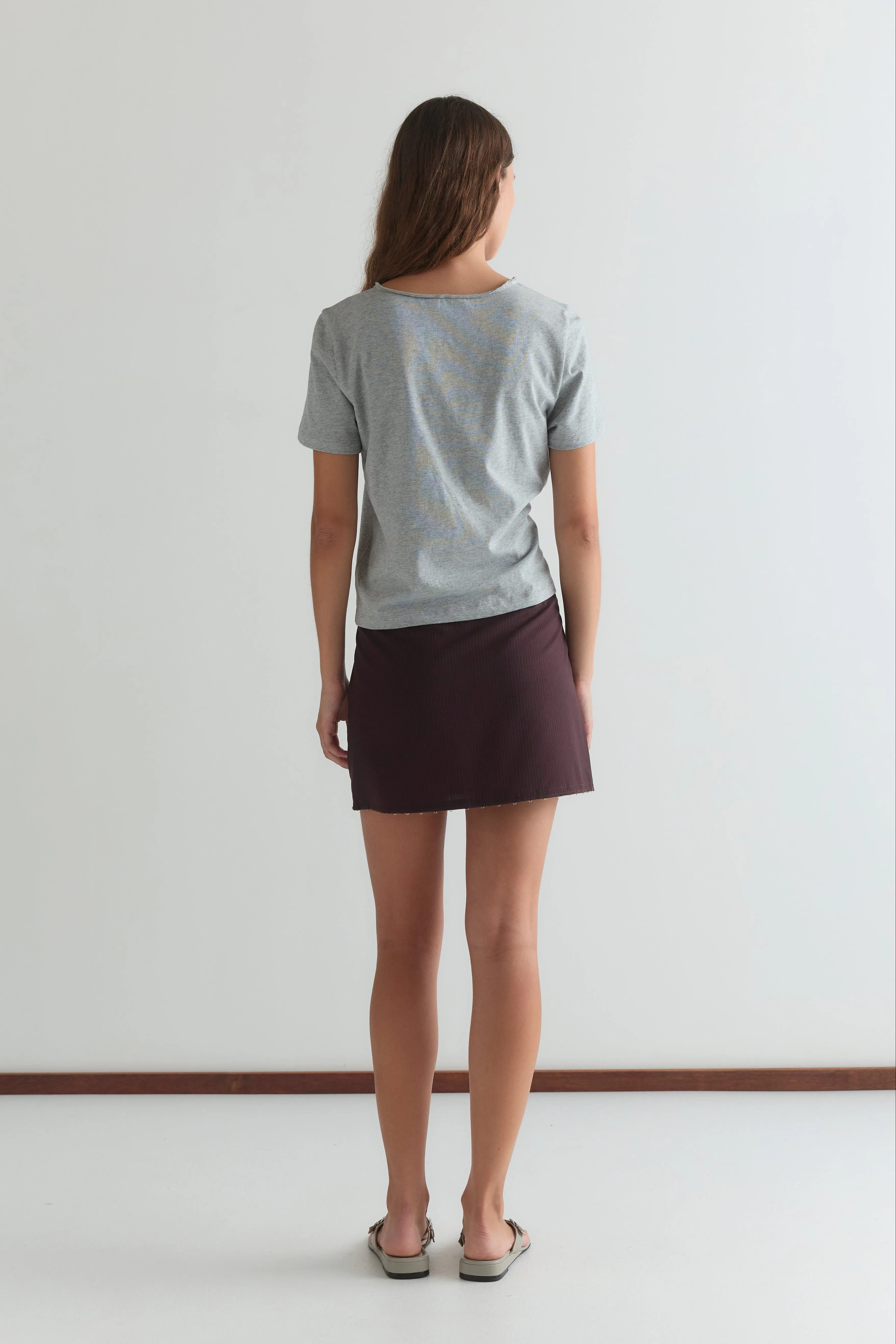 Eye Skirt - Burgundy Brown Stripe sold by Deiji Studios product image thumbnail 3
