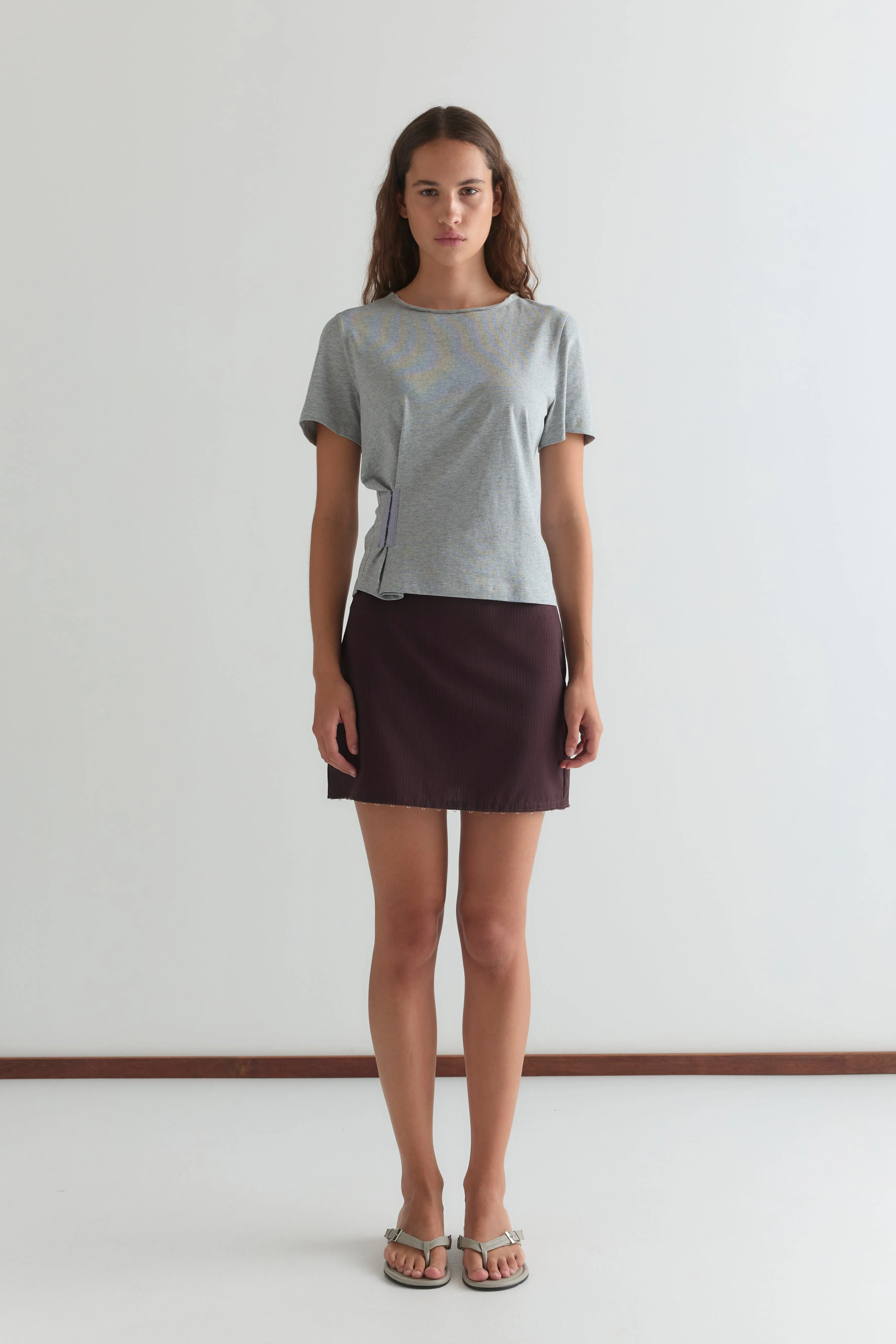 Eye Skirt - Burgundy Brown Stripe sold by Deiji Studios product image thumbnail 2
