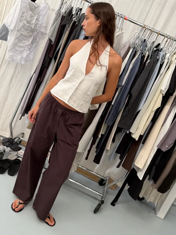 Double Button Pant - Brown Stripe made by Deiji Studios