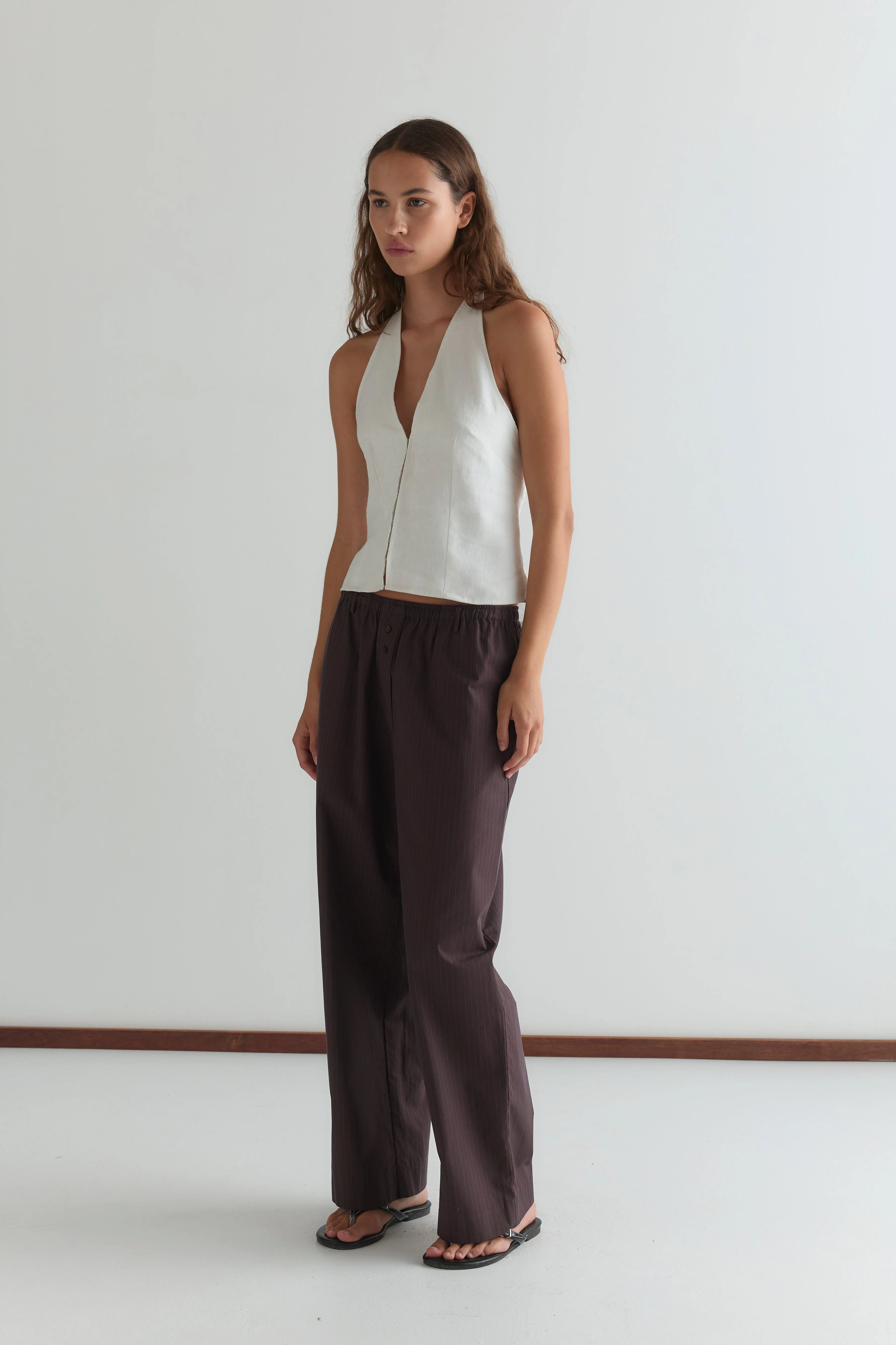Double Button Pant - Brown Stripe sold by Deiji Studios product image thumbnail 4