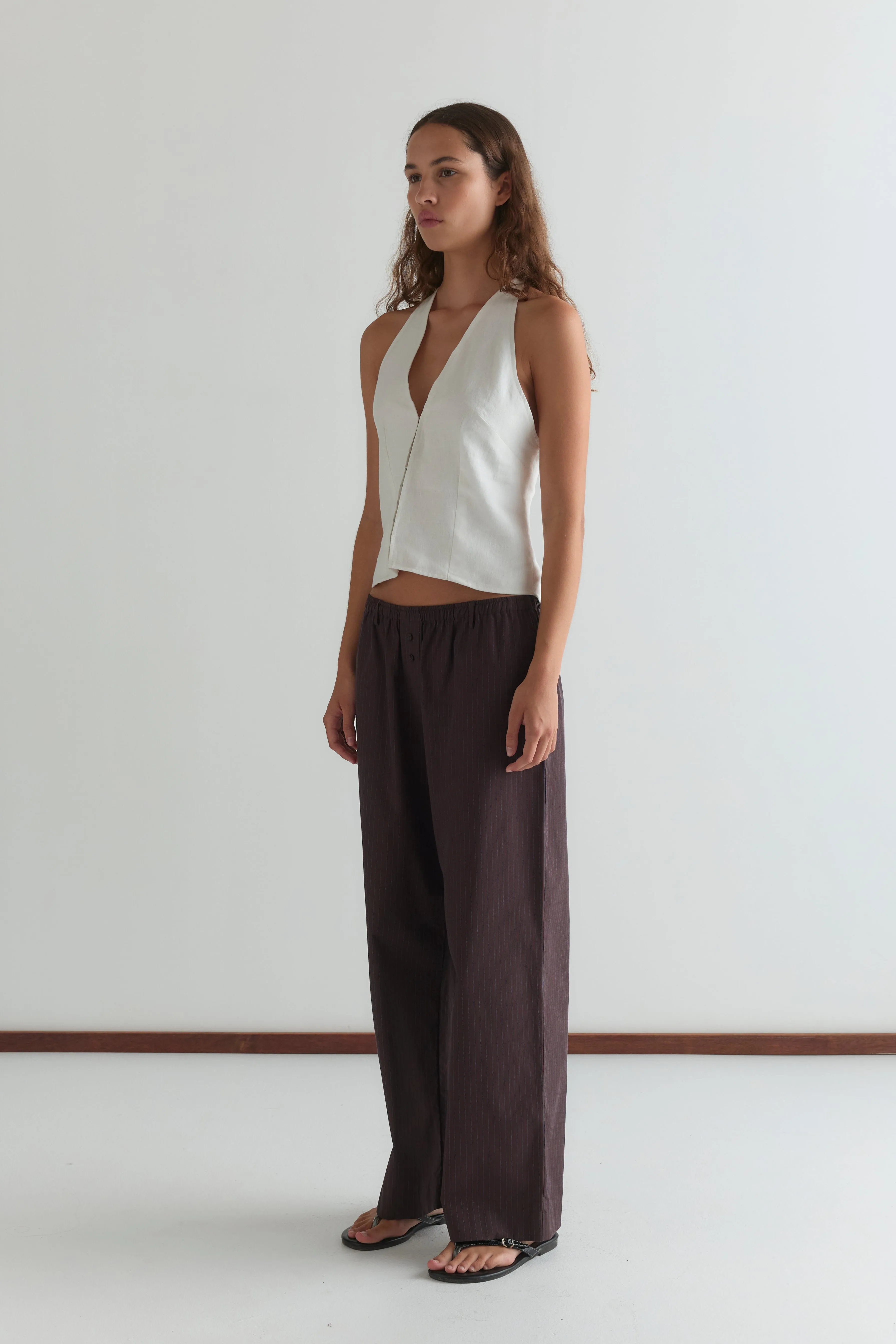 Double Button Pant - Brown Stripe sold by Deiji Studios product image thumbnail 2
