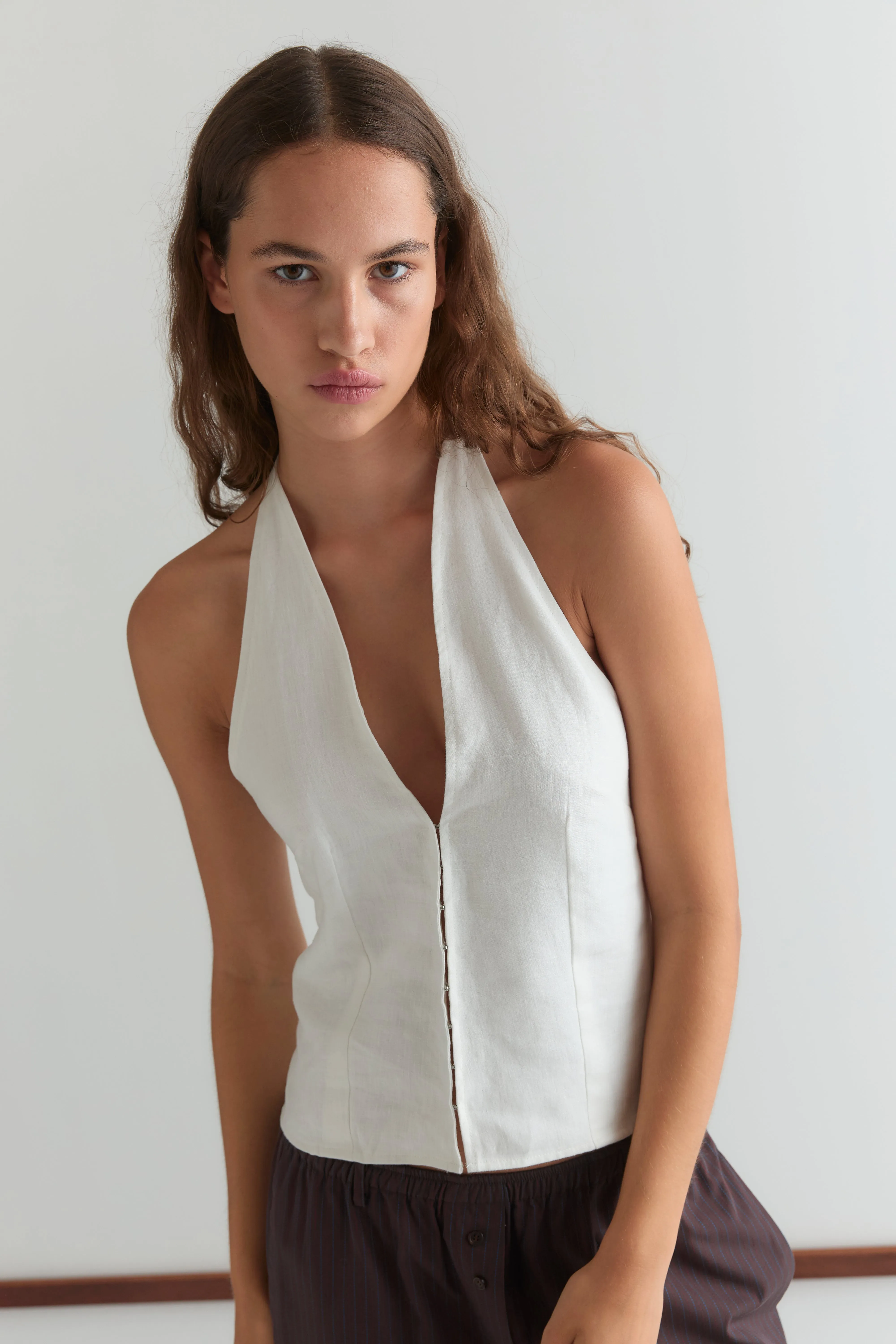 Close Halter Top - White sold by Deiji Studios product image thumbnail 2