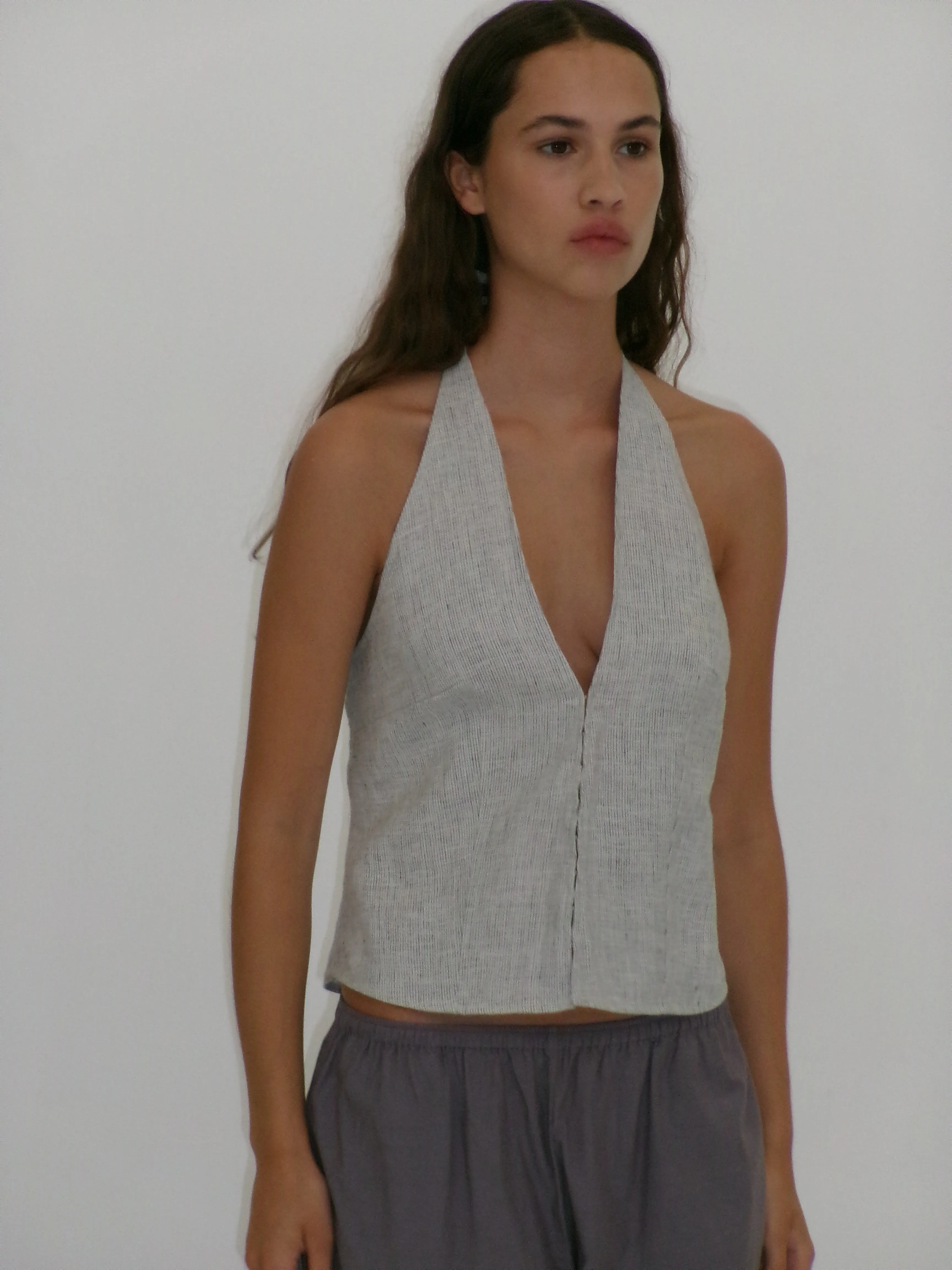 Close Halter Top - Fine Stripe sold by Deiji Studios product image thumbnail 3