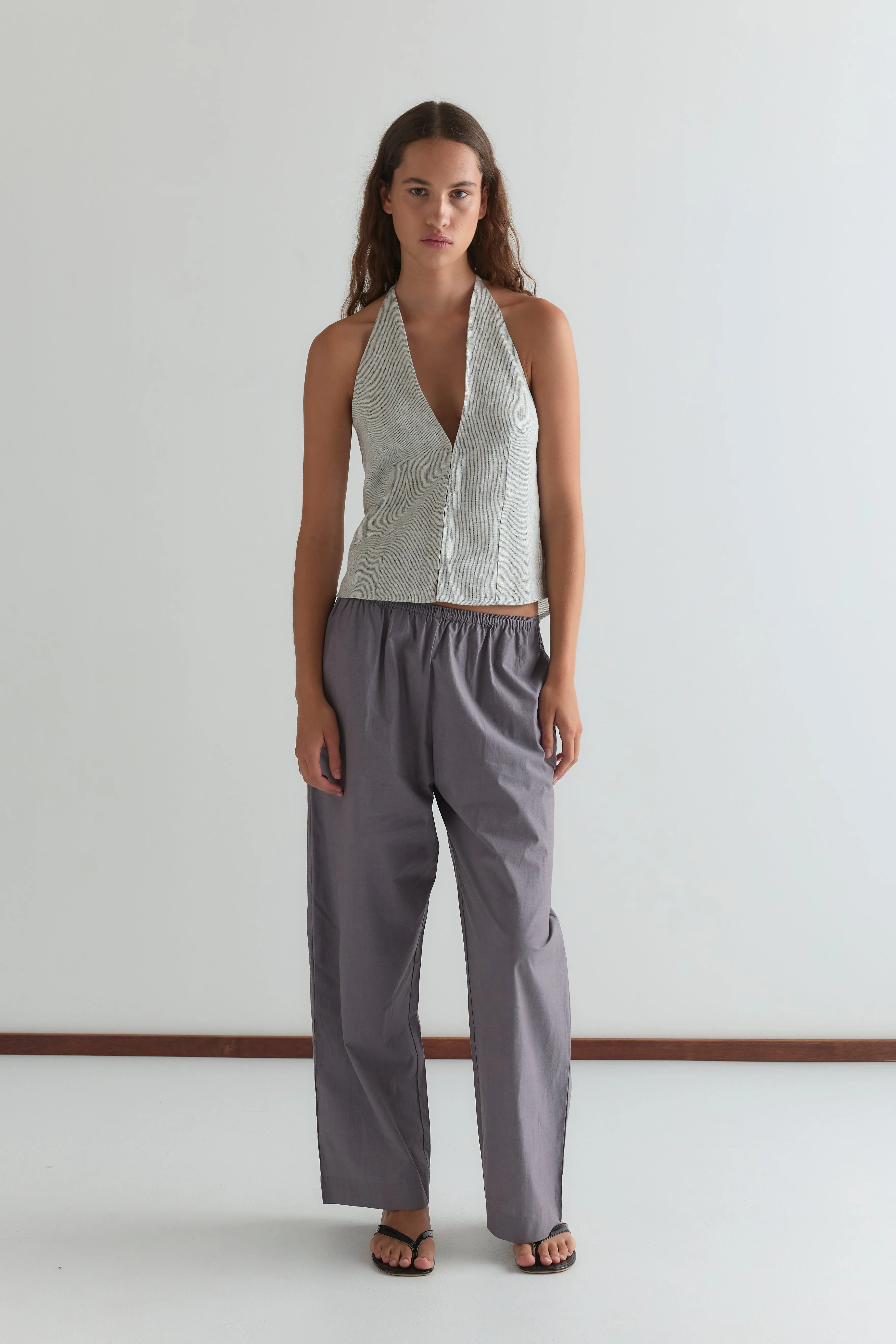 Close Halter Top - Fine Stripe sold by Deiji Studios product image thumbnail 4