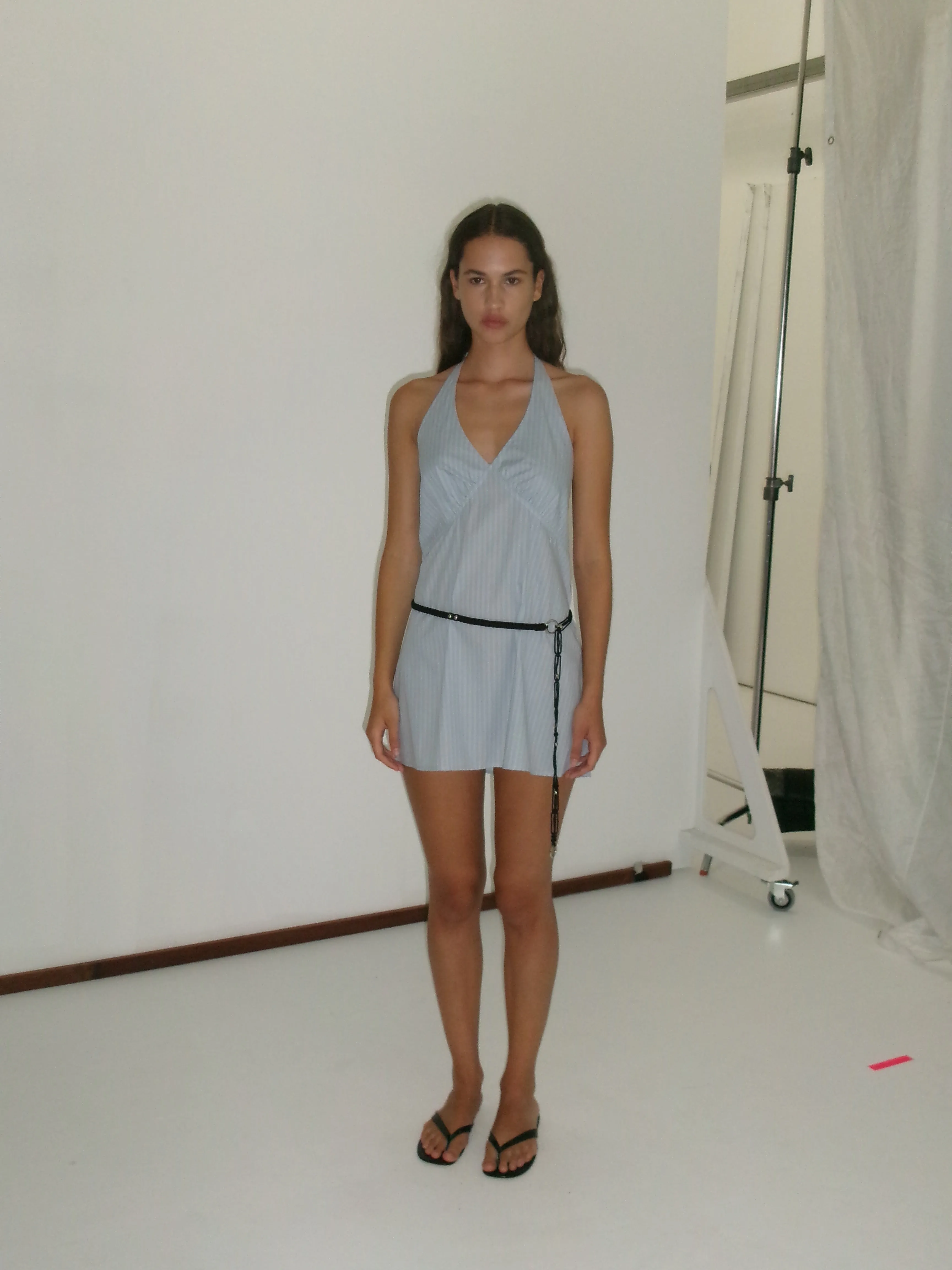 Cinched Halter Dress - Lake Blue Stripe sold by Deiji Studios product image thumbnail 5