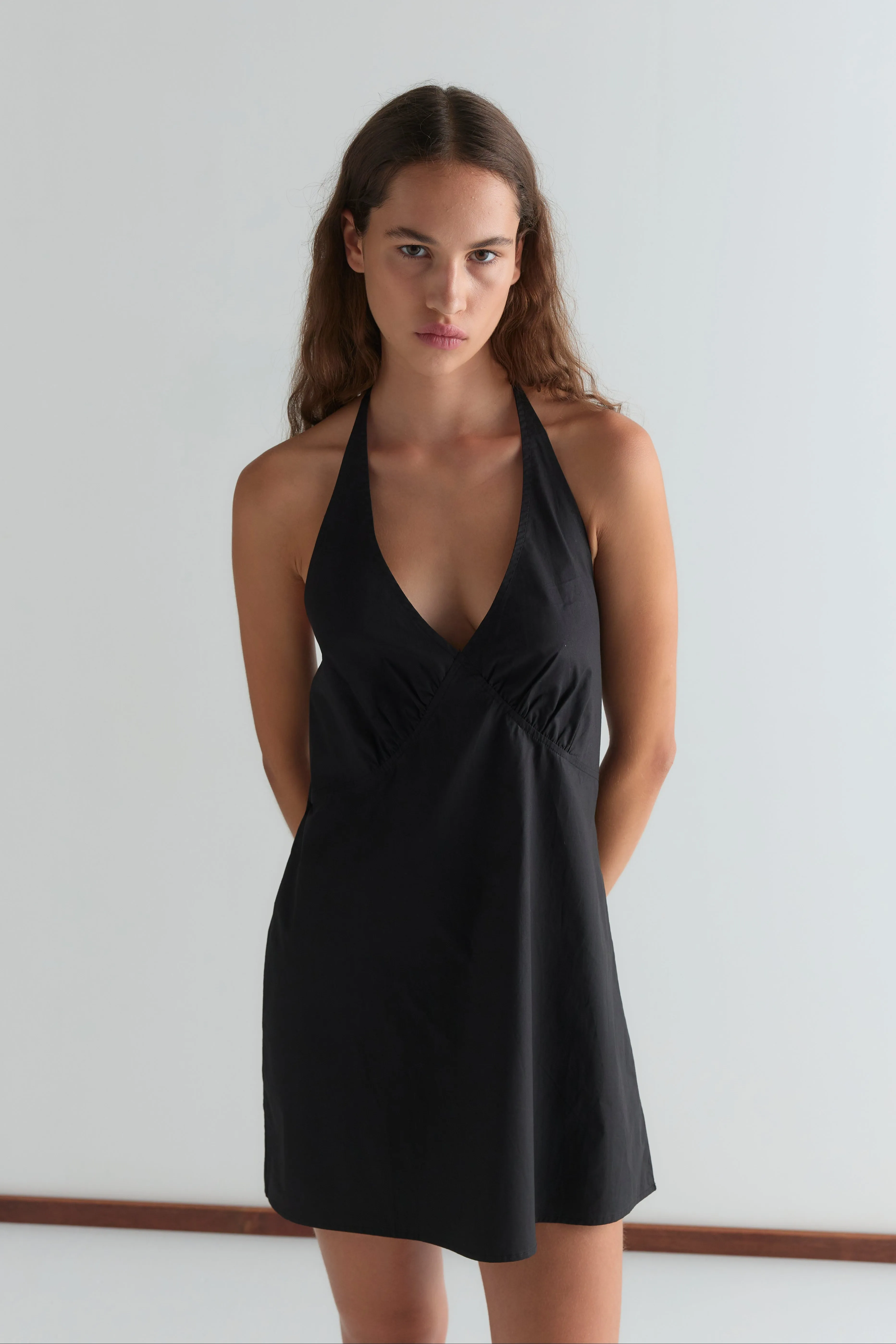 Cinched Halter Dress - Black sold by Deiji Studios