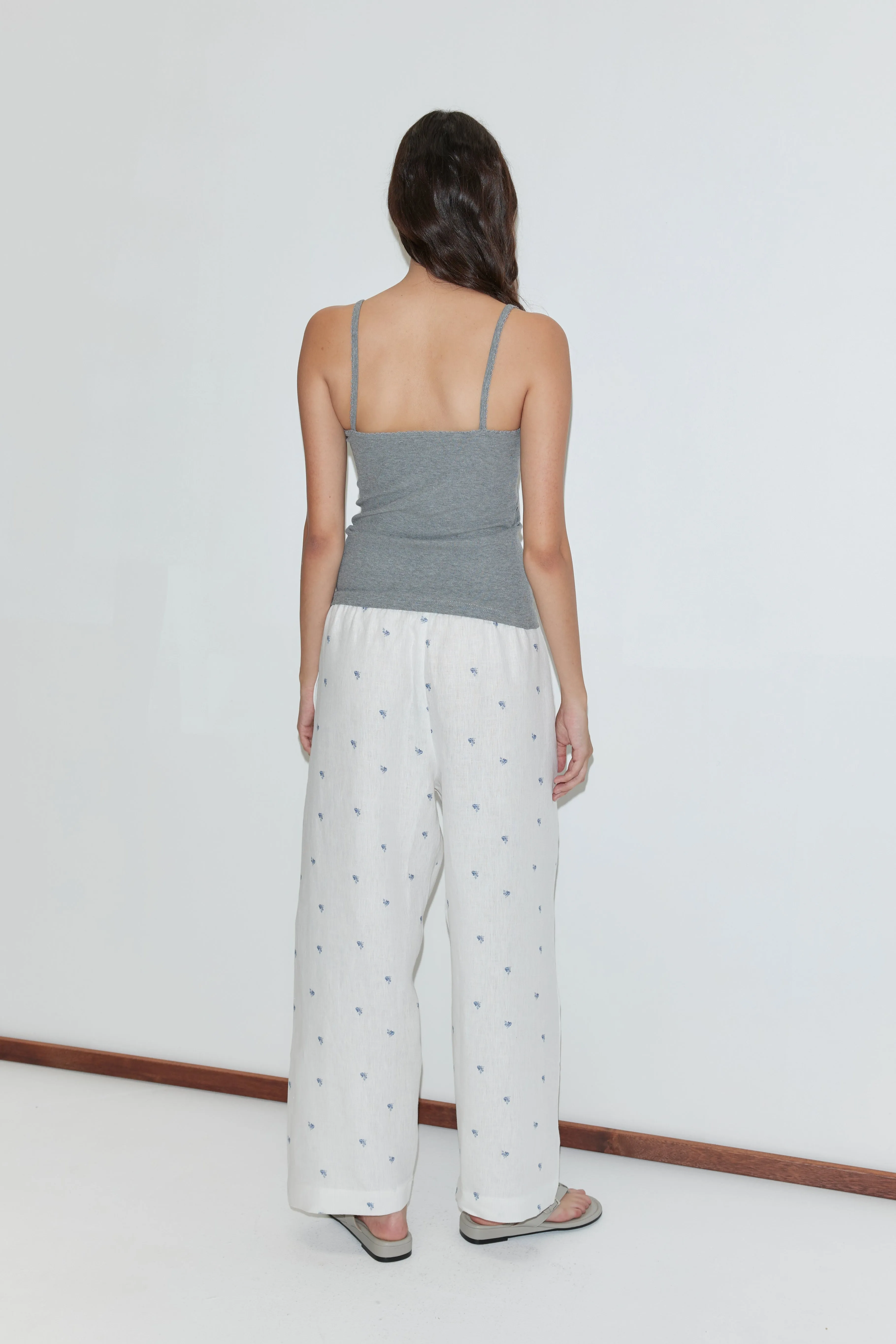 Linen Ease Trouser - Floral Blue sold by Deiji Studios product image thumbnail 4