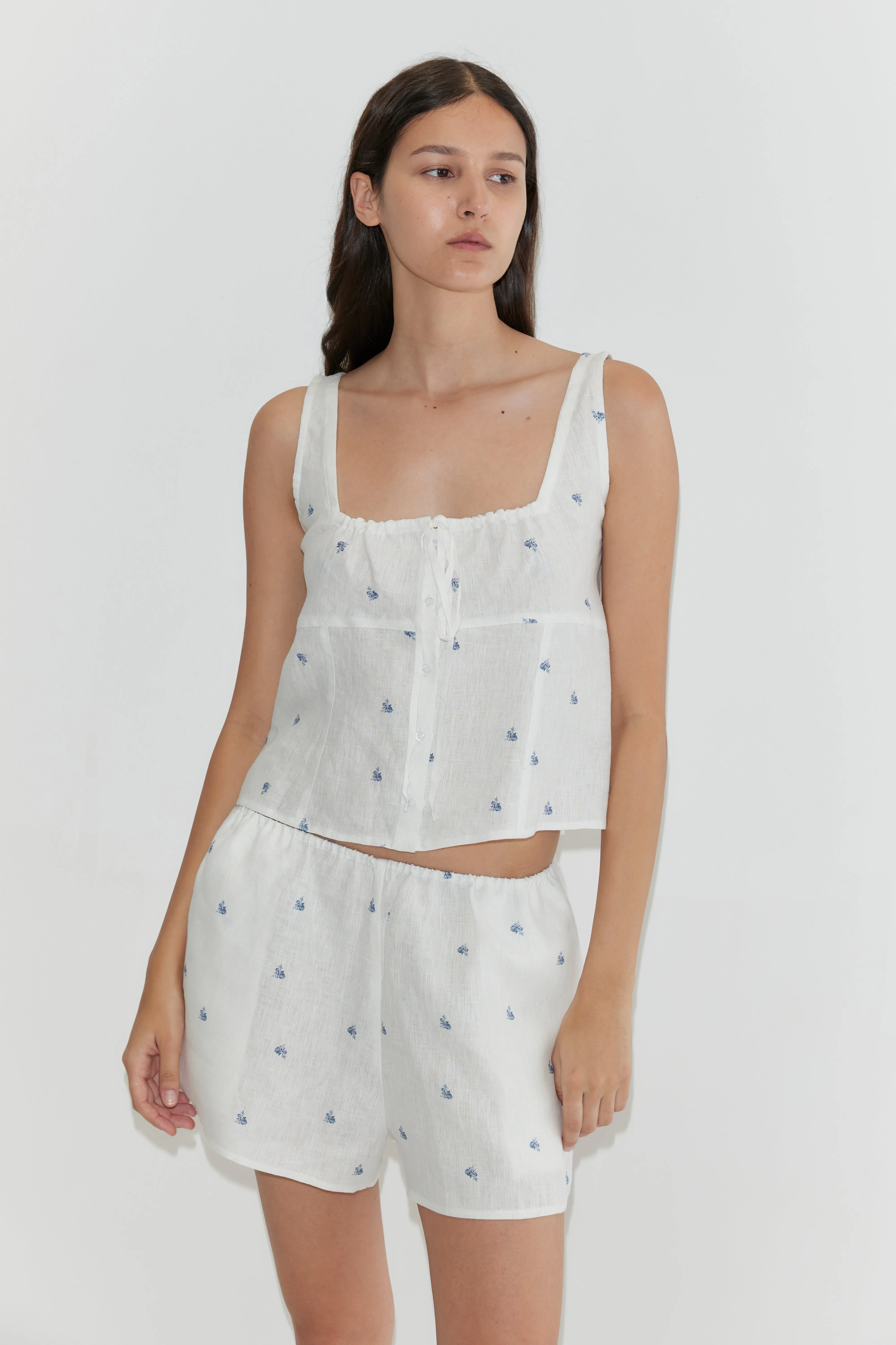 Relax Short Set - Floral Blue sold by Deiji Studios product image thumbnail 3