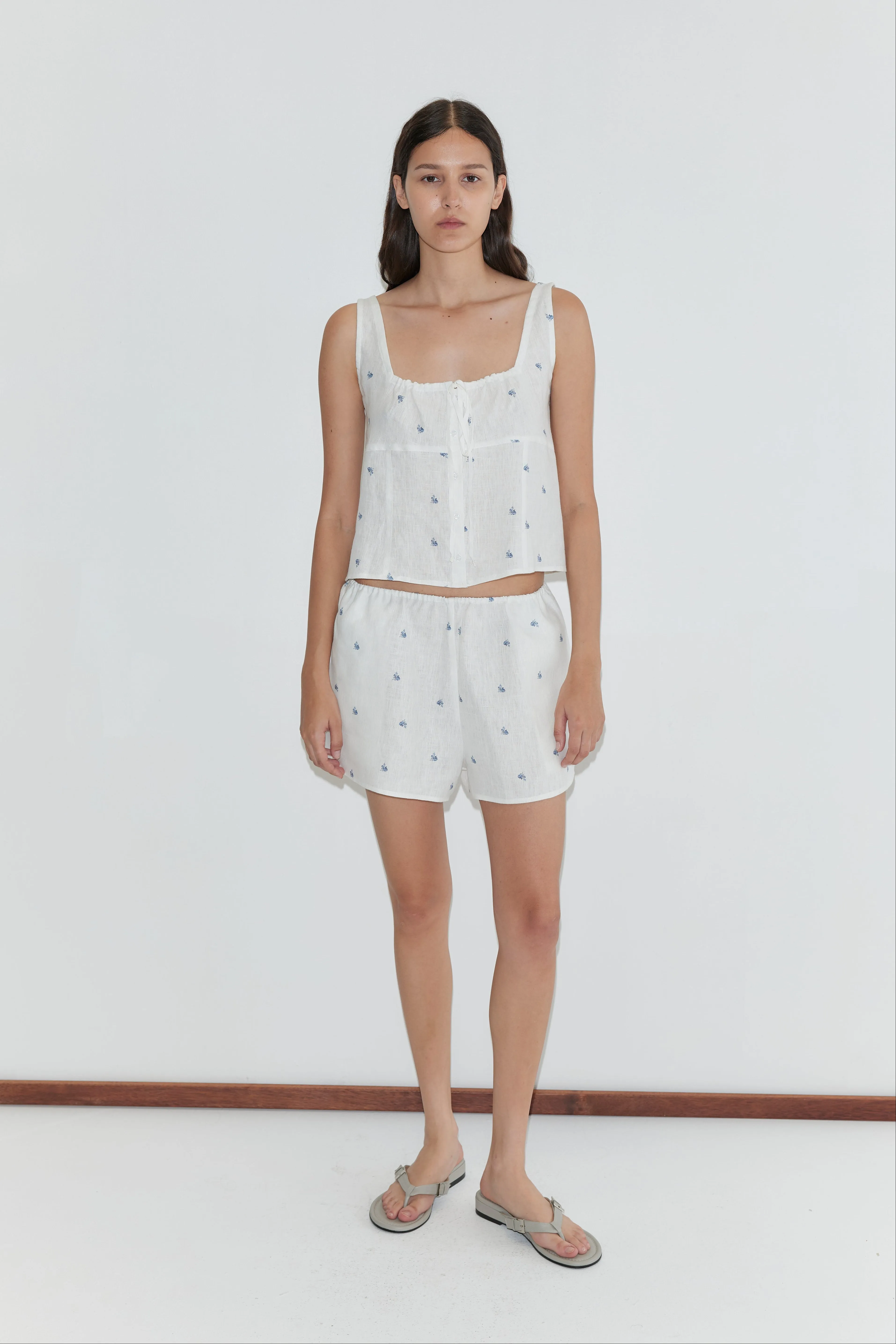 Relax Short Set - Floral Blue sold by Deiji Studios product image thumbnail 2