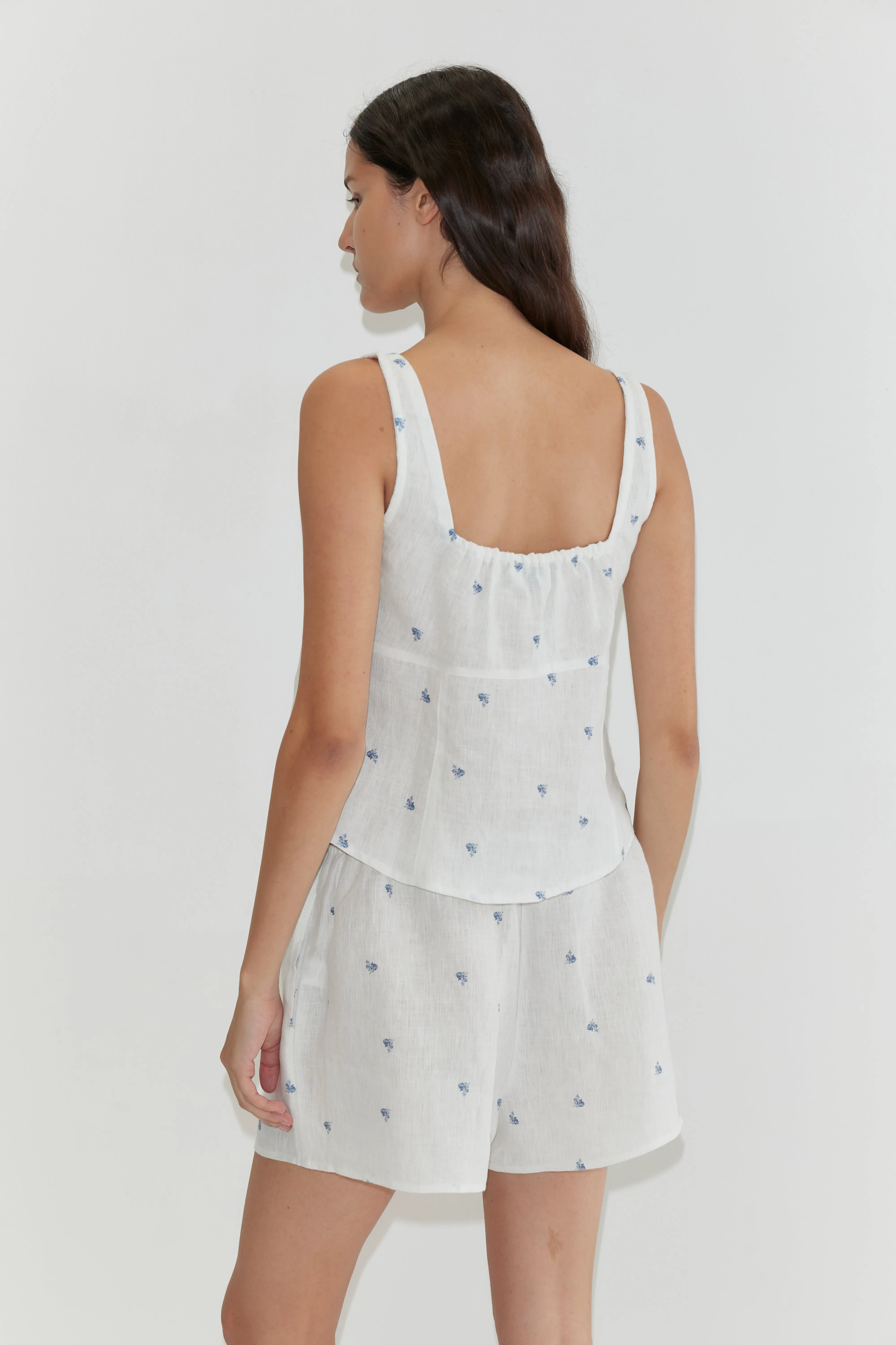 Relax Short Set - Floral Blue sold by Deiji Studios product image thumbnail 5