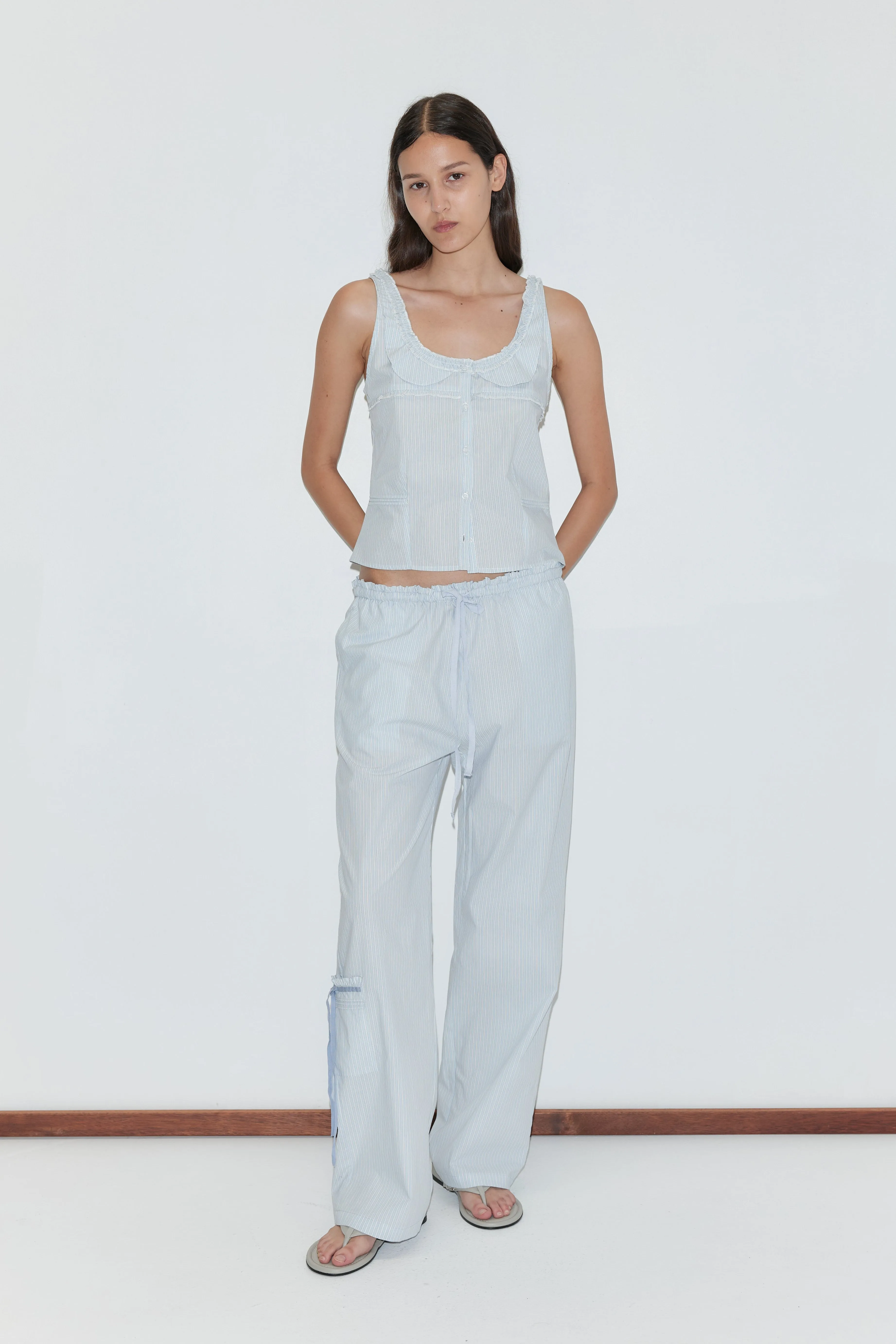 Pintuck Collar Set - Mist Stripe sold by Deiji Studios