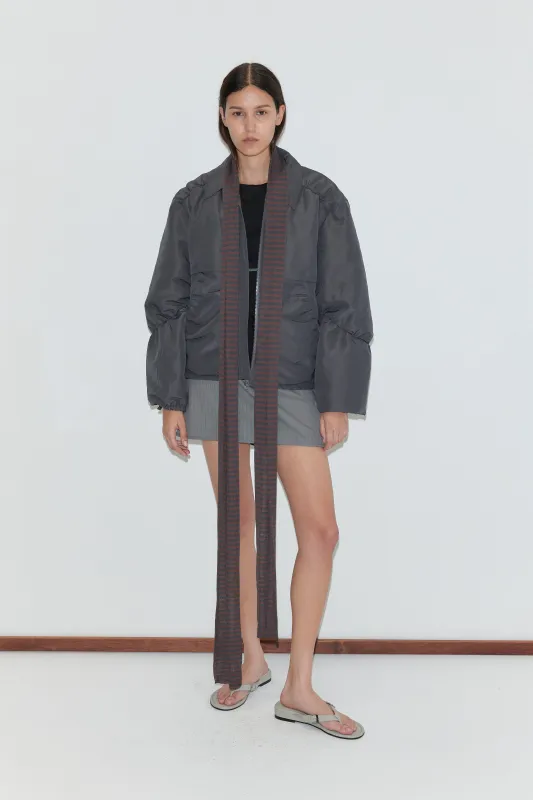 Knit Scarf - Brown Grey Stripe made by Deiji Studios