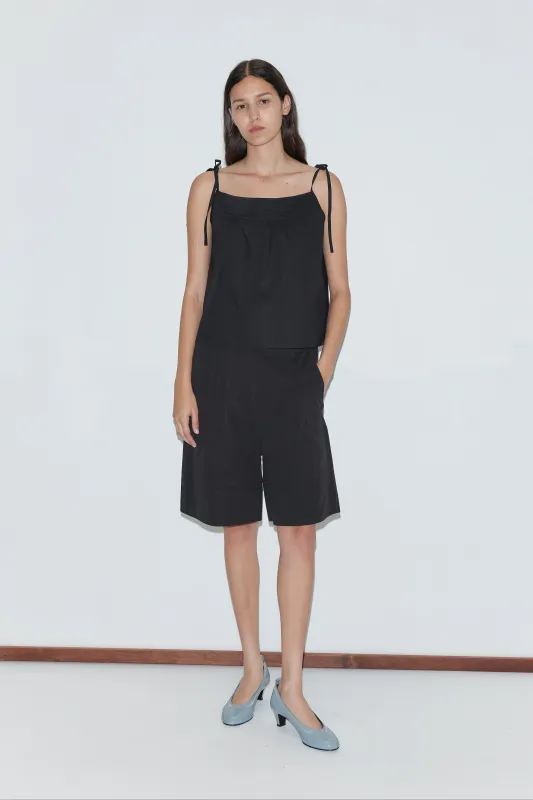 Pintuck Short - Black made by Deiji Studios