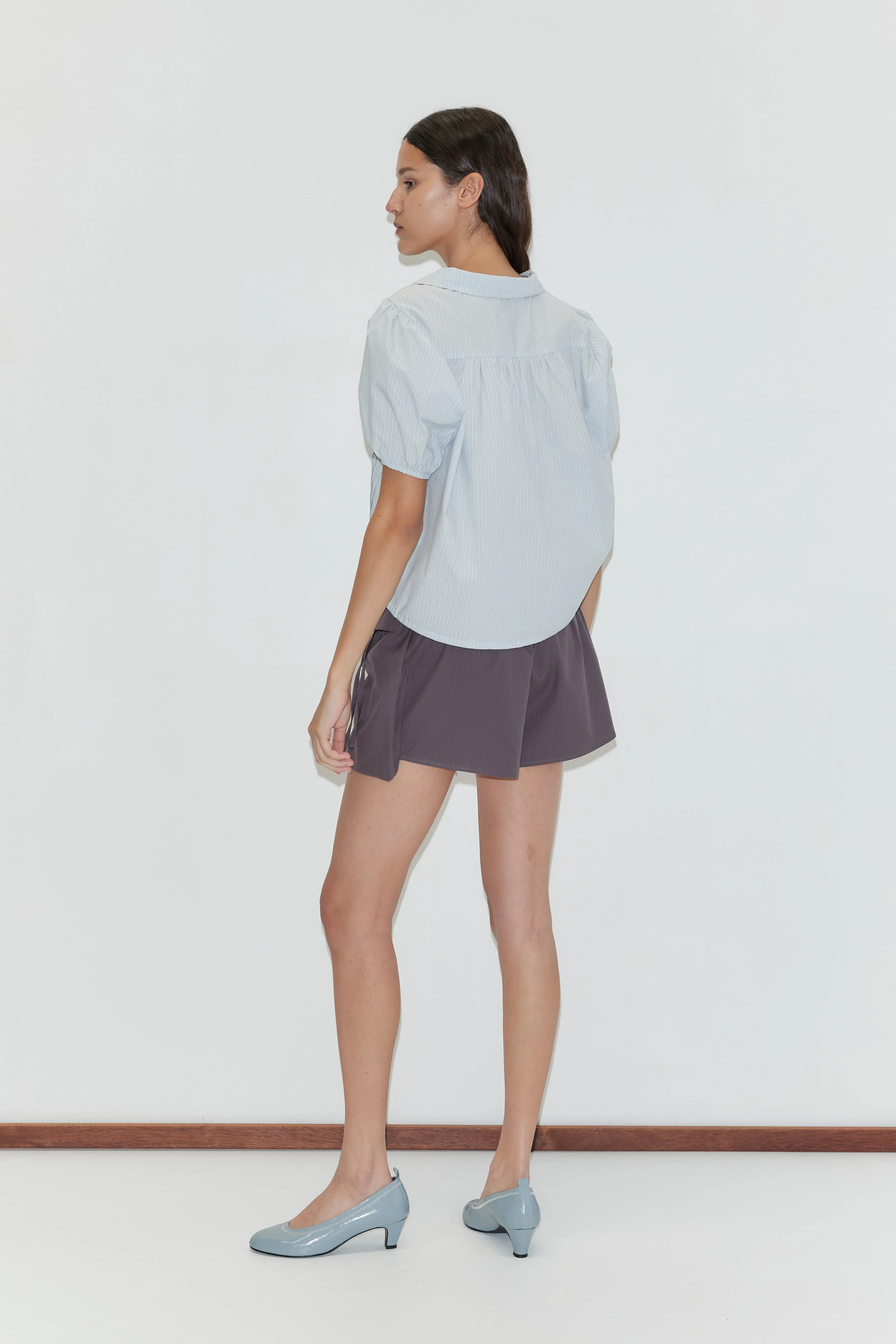 Fine Collar Top - Mist Stripe sold by Deiji Studios product image thumbnail 5