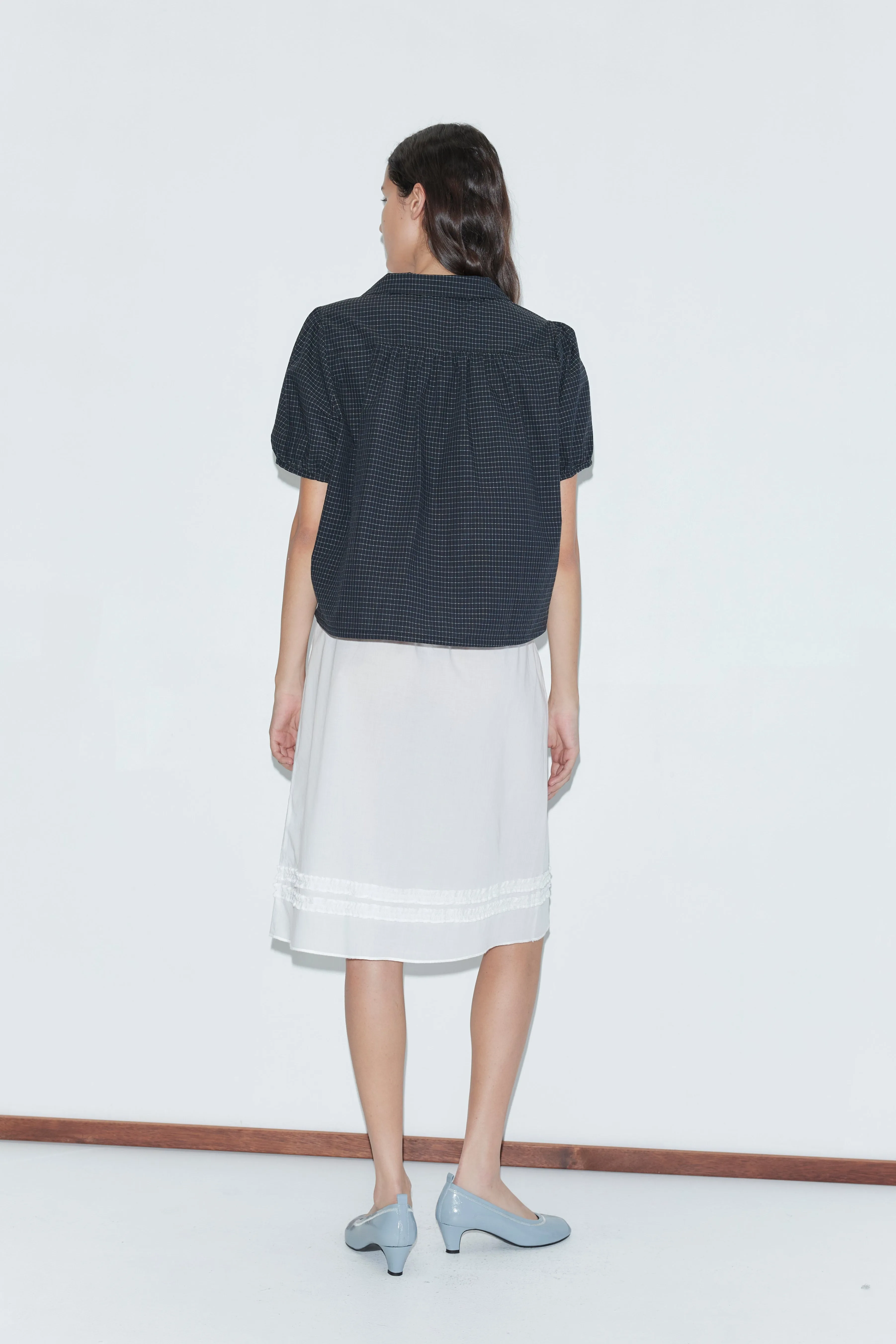 Fine Collar Top - Mono Grid sold by Deiji Studios product image thumbnail 5