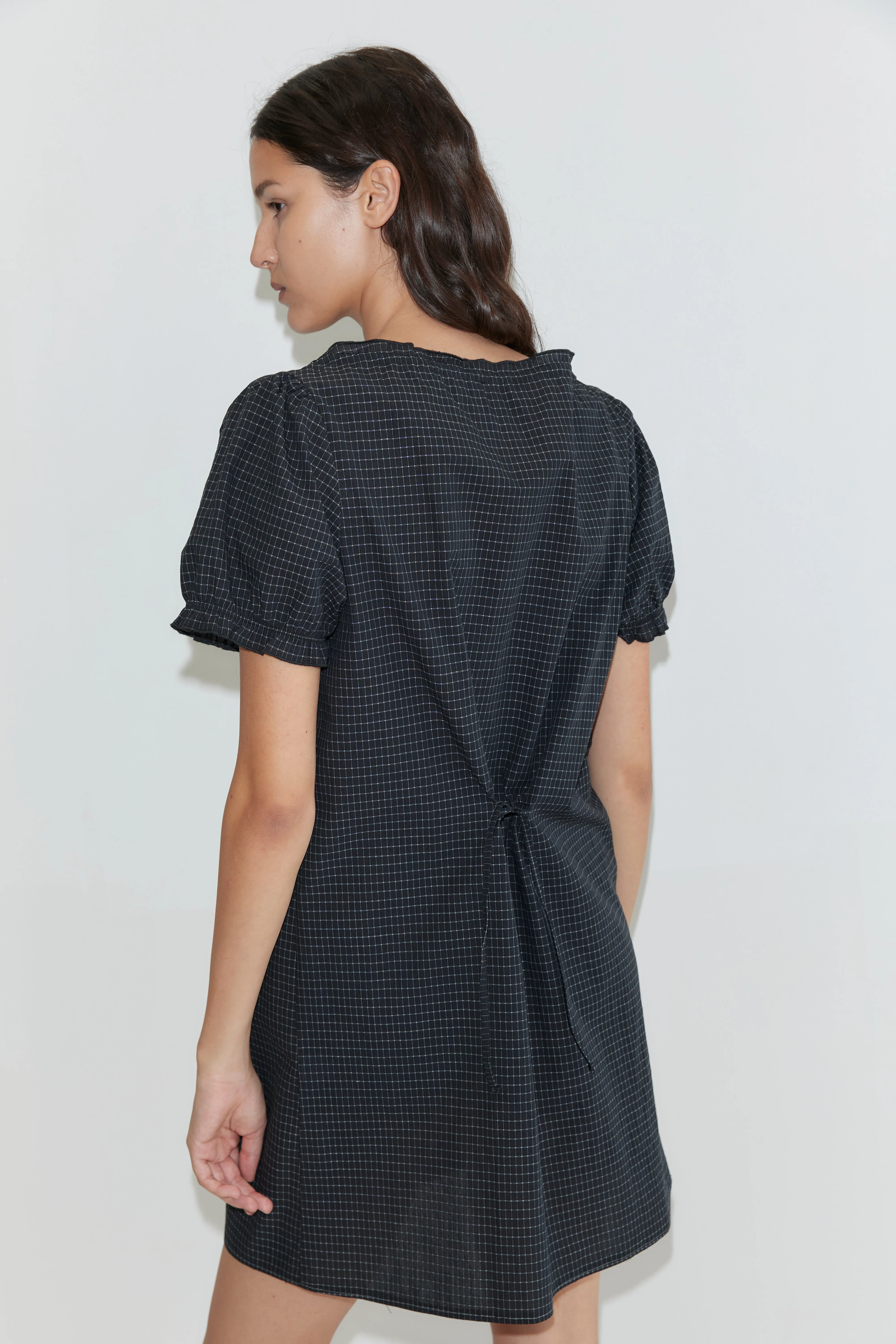Buttoned Mini Dress - Mono Grid sold by Deiji Studios product image thumbnail 5