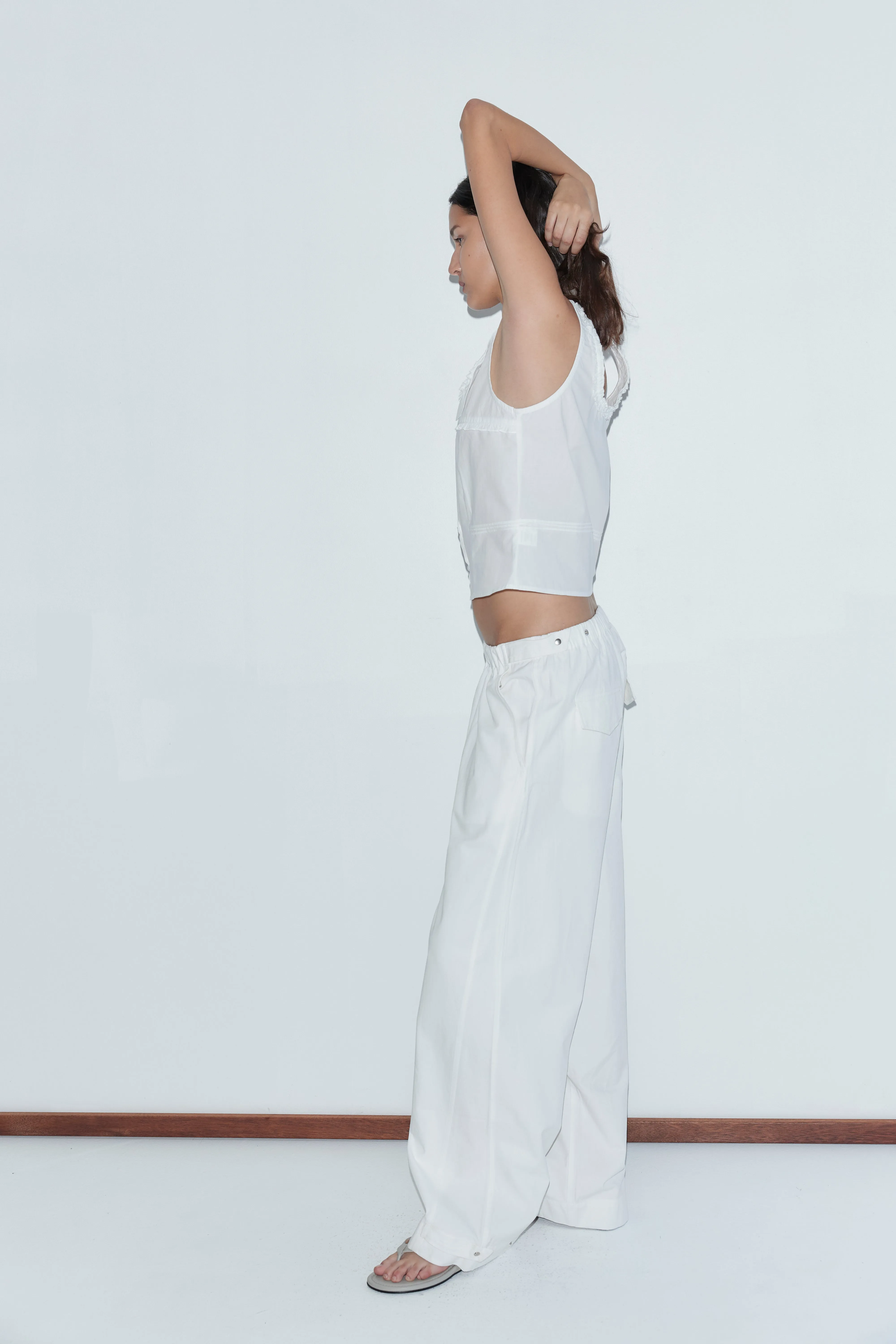 Snap Tab Pant - White sold by Deiji Studios product image thumbnail 5
