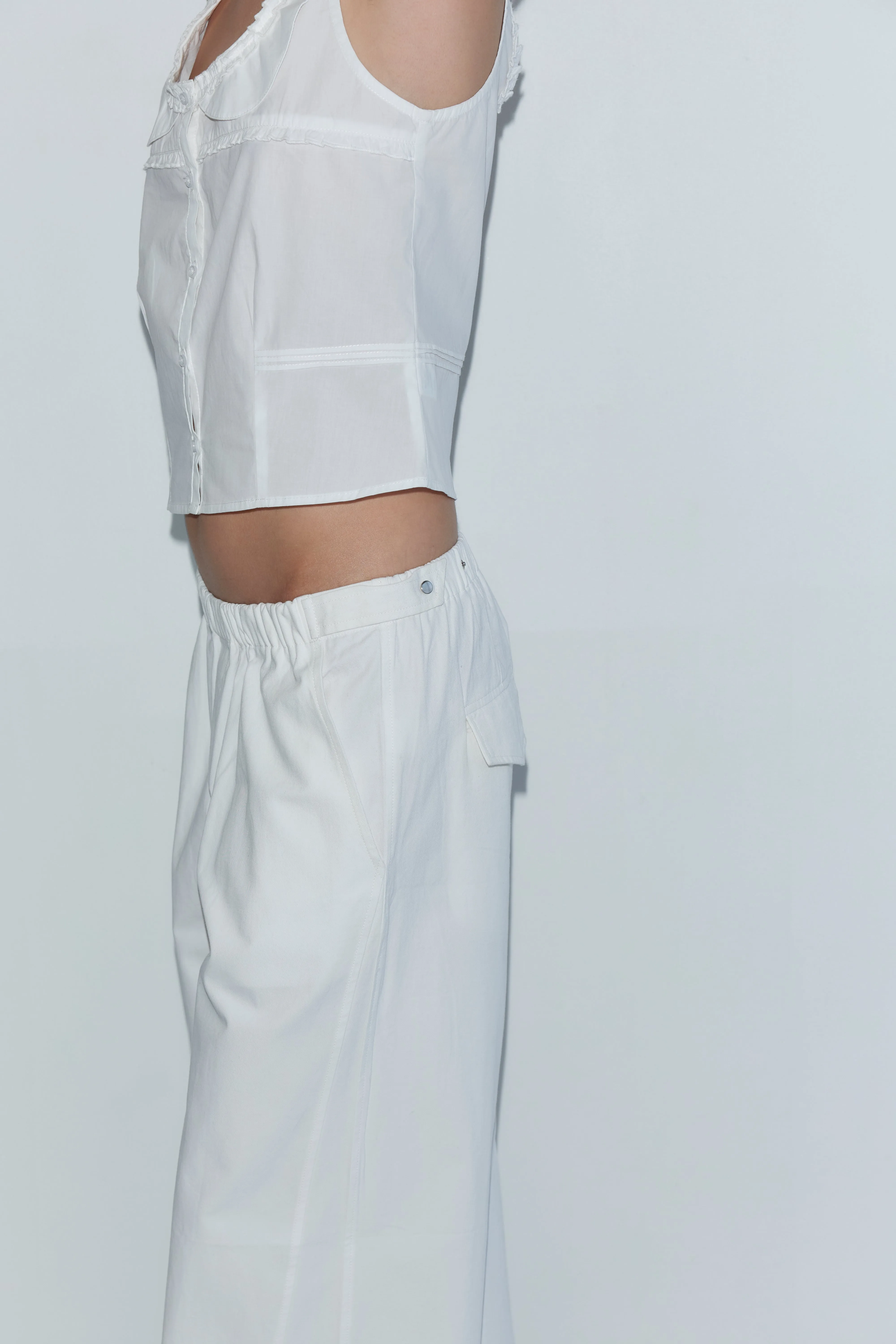 Snap Tab Pant - White sold by Deiji Studios product image thumbnail 4