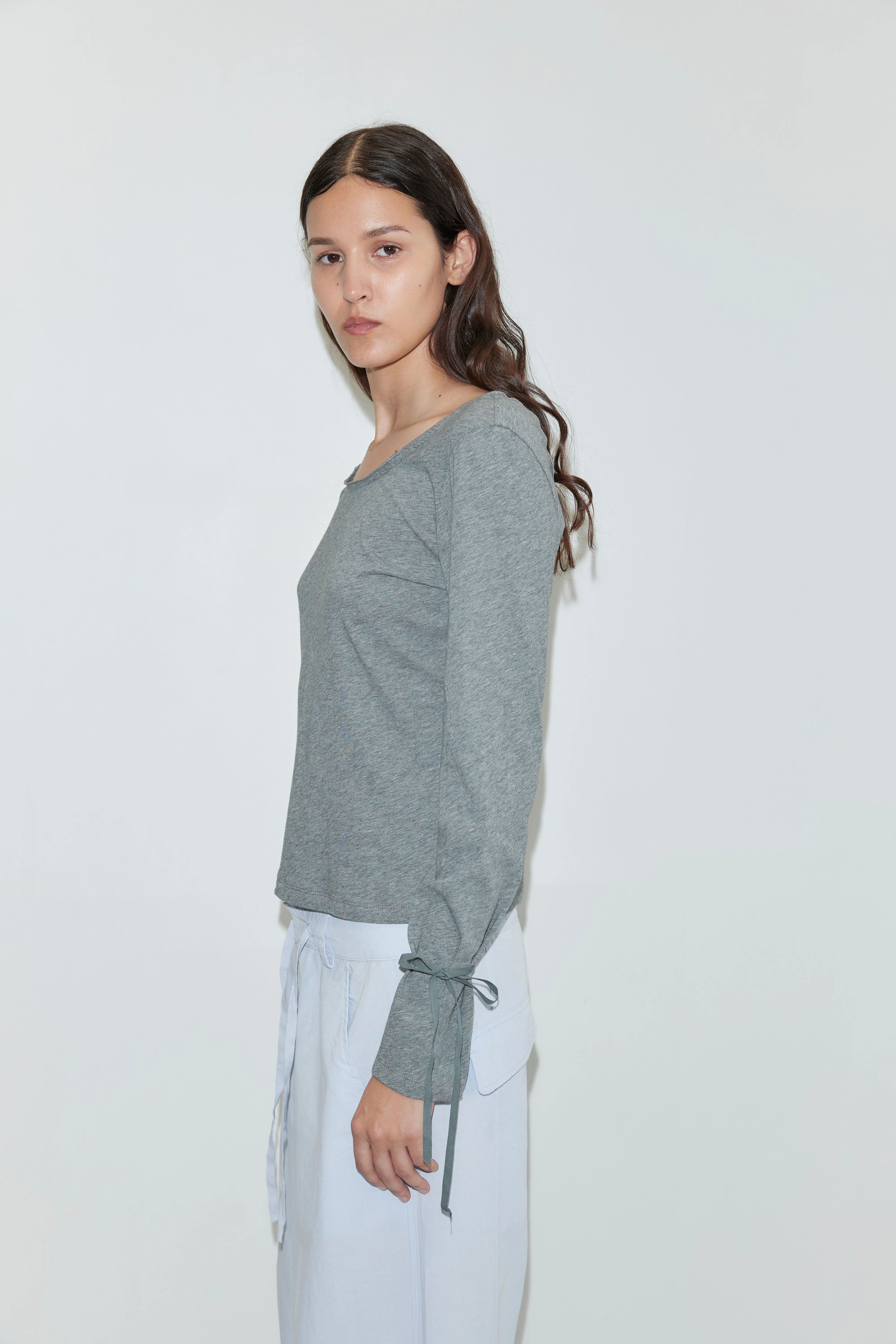 Cuff Tie Top - Grey sold by Deiji Studios product image thumbnail 3