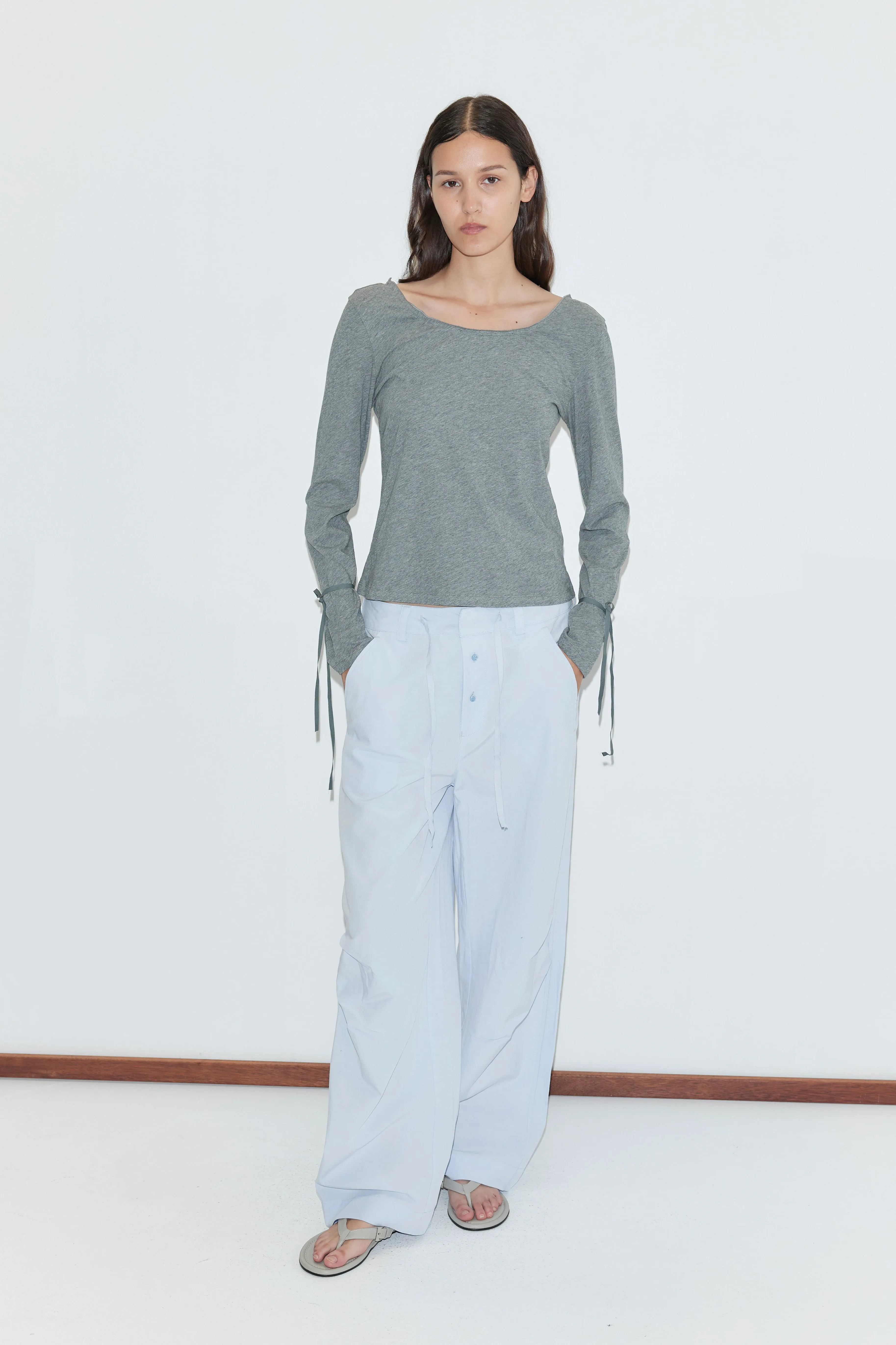Cuff Tie Top - Grey sold by Deiji Studios product image thumbnail 5