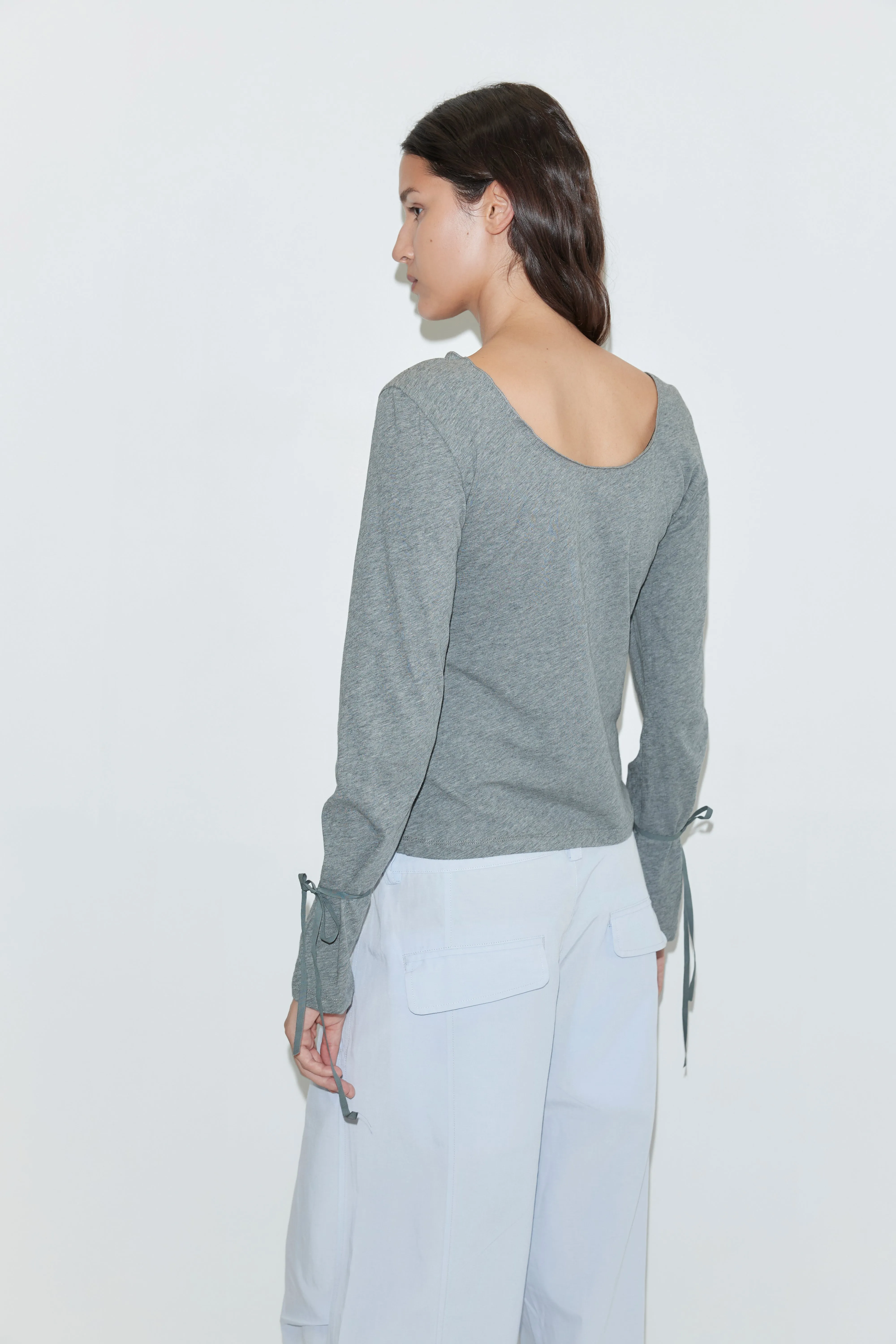 Cuff Tie Top - Grey sold by Deiji Studios product image thumbnail 4