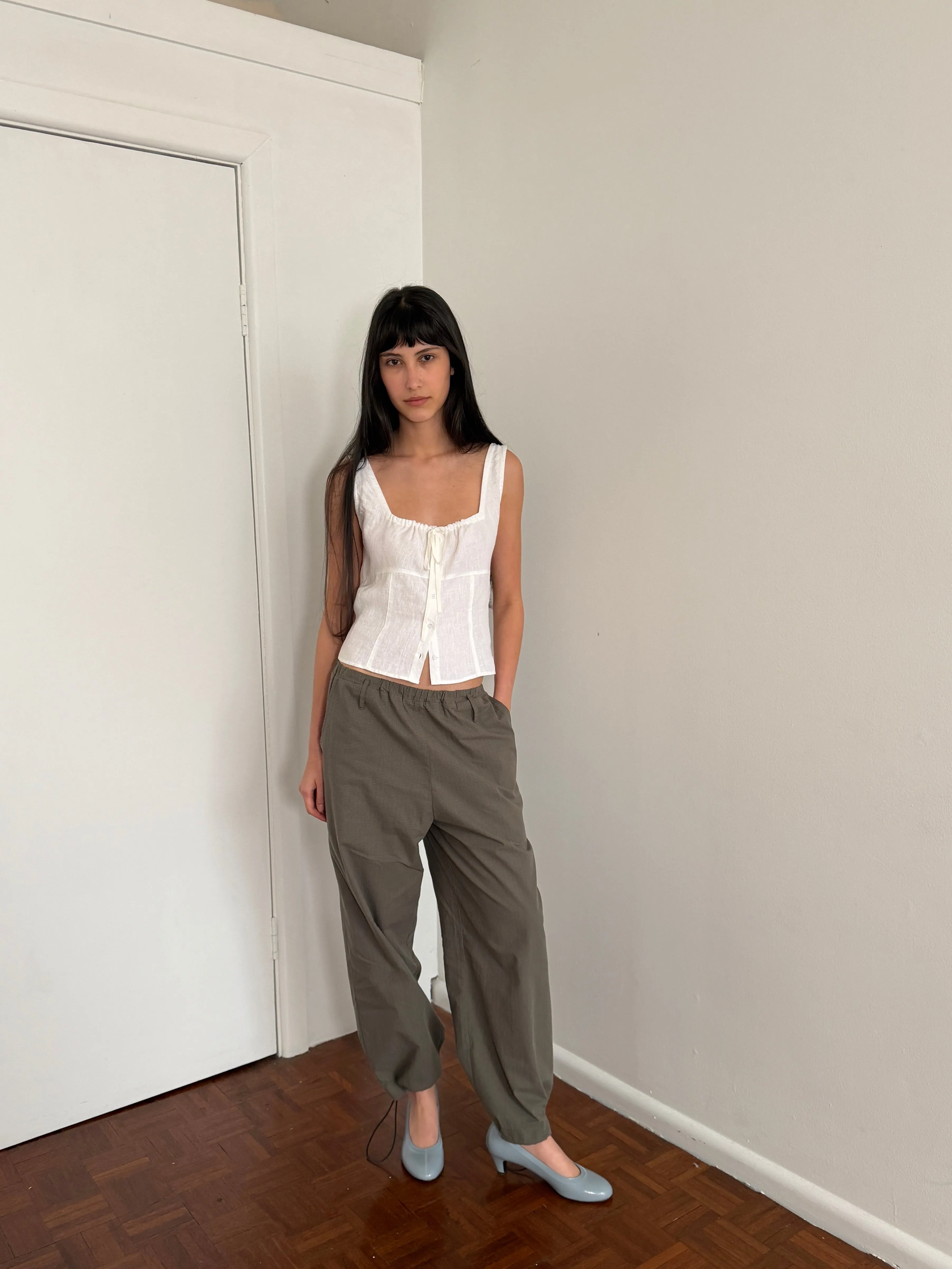 Hem Toggle Pant - Moss Stripe sold by Deiji Studios product image thumbnail 4