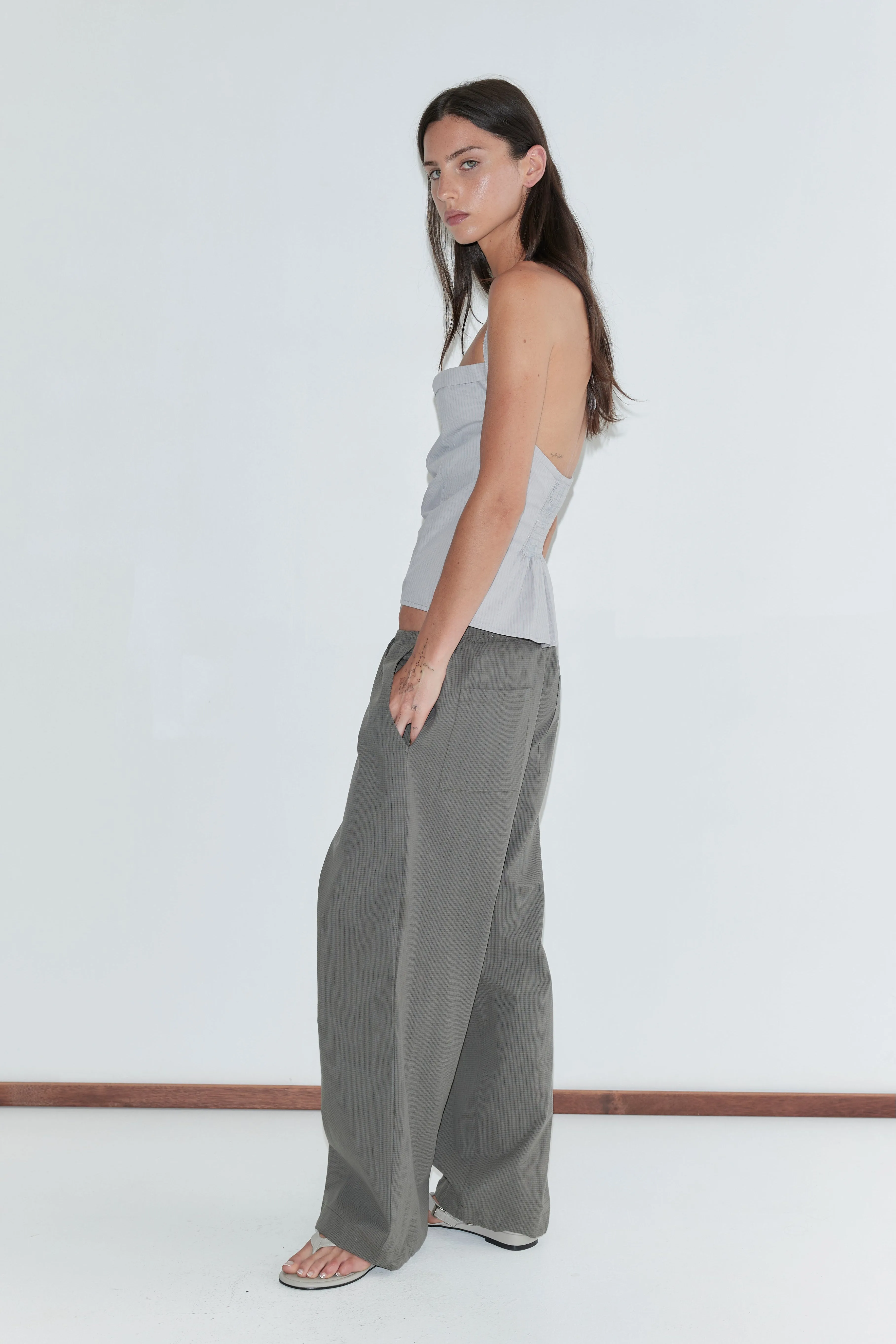 Hem Toggle Pant - Moss Stripe sold by Deiji Studios product image thumbnail 5