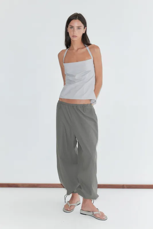 Hem Toggle Pant - Moss Stripe made by Deiji Studios