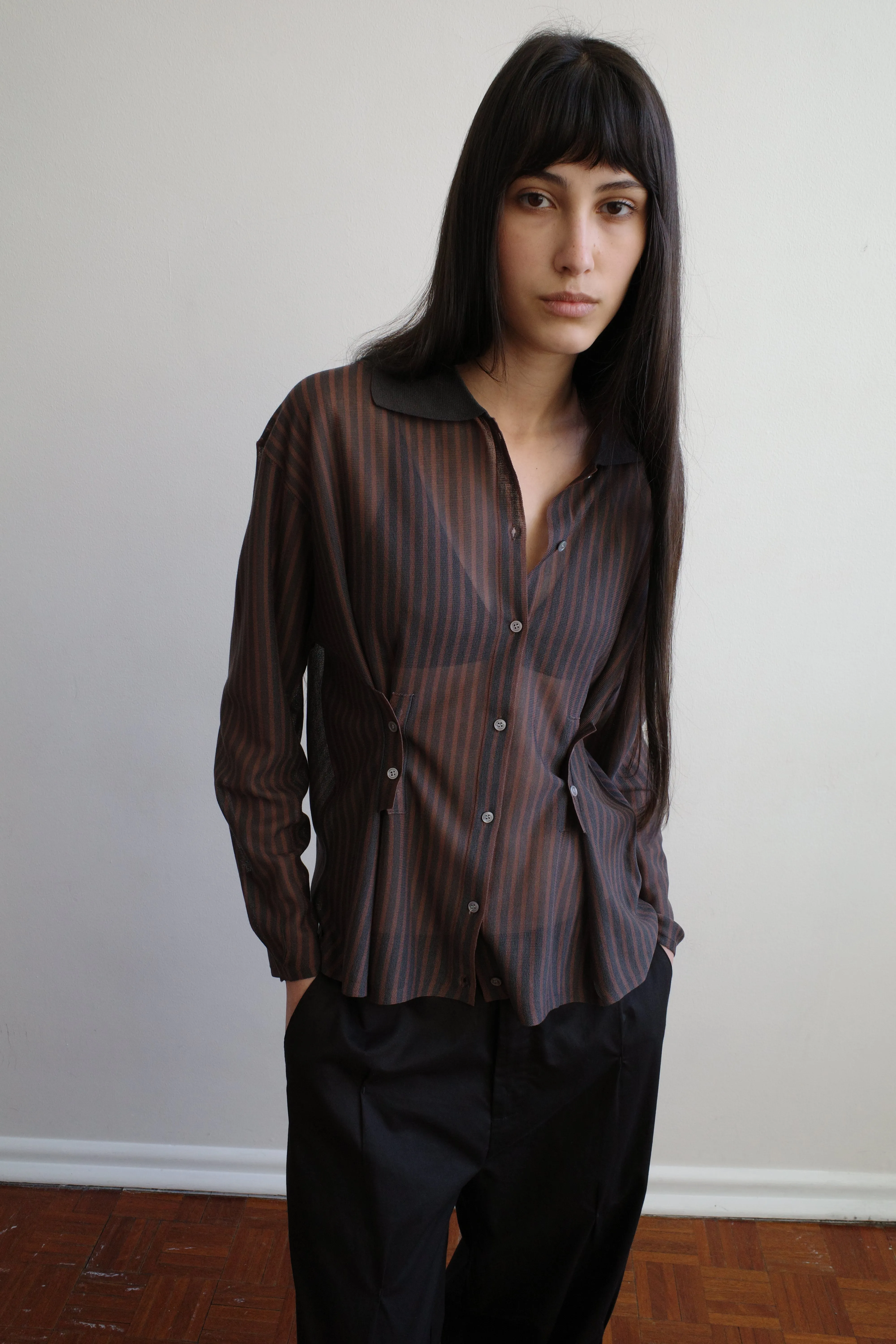 Knit Shirt - Brown Grey Stripe sold by Deiji Studios product image thumbnail 4