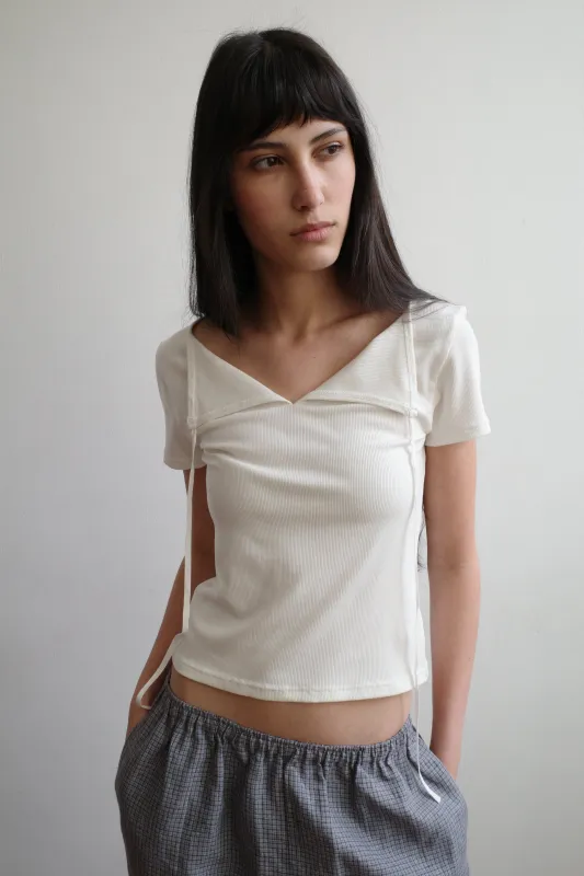 Tie Back Tee - White made by Deiji Studios