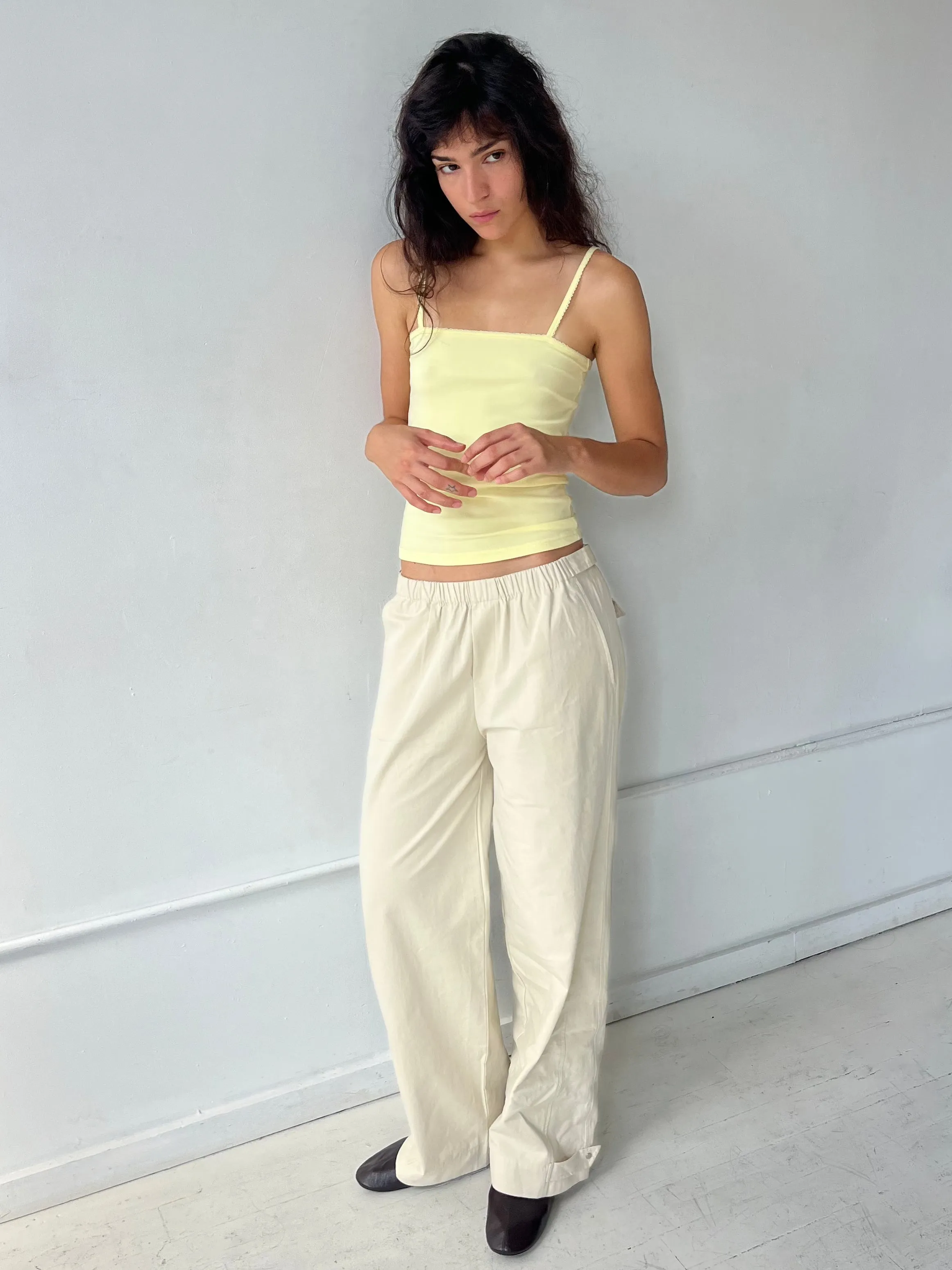Snap Tab Pant - Stone sold by Deiji Studios