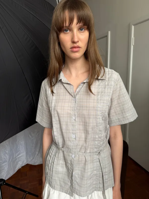 Linear Shirt - Honey Check made by Deiji Studios