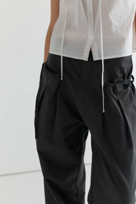 Cinched Pocket Pant - Charcoal made by Deiji Studios