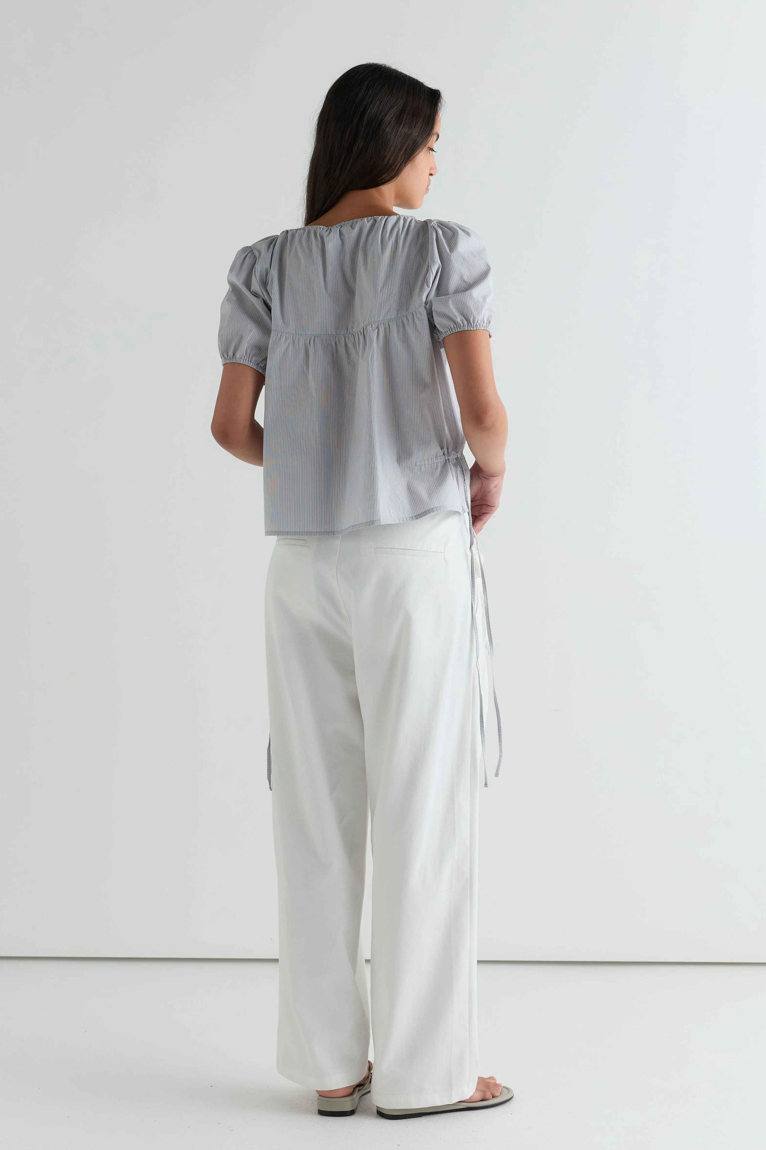 Cinched Pocket Pant - White sold by Deiji Studios product image thumbnail 5