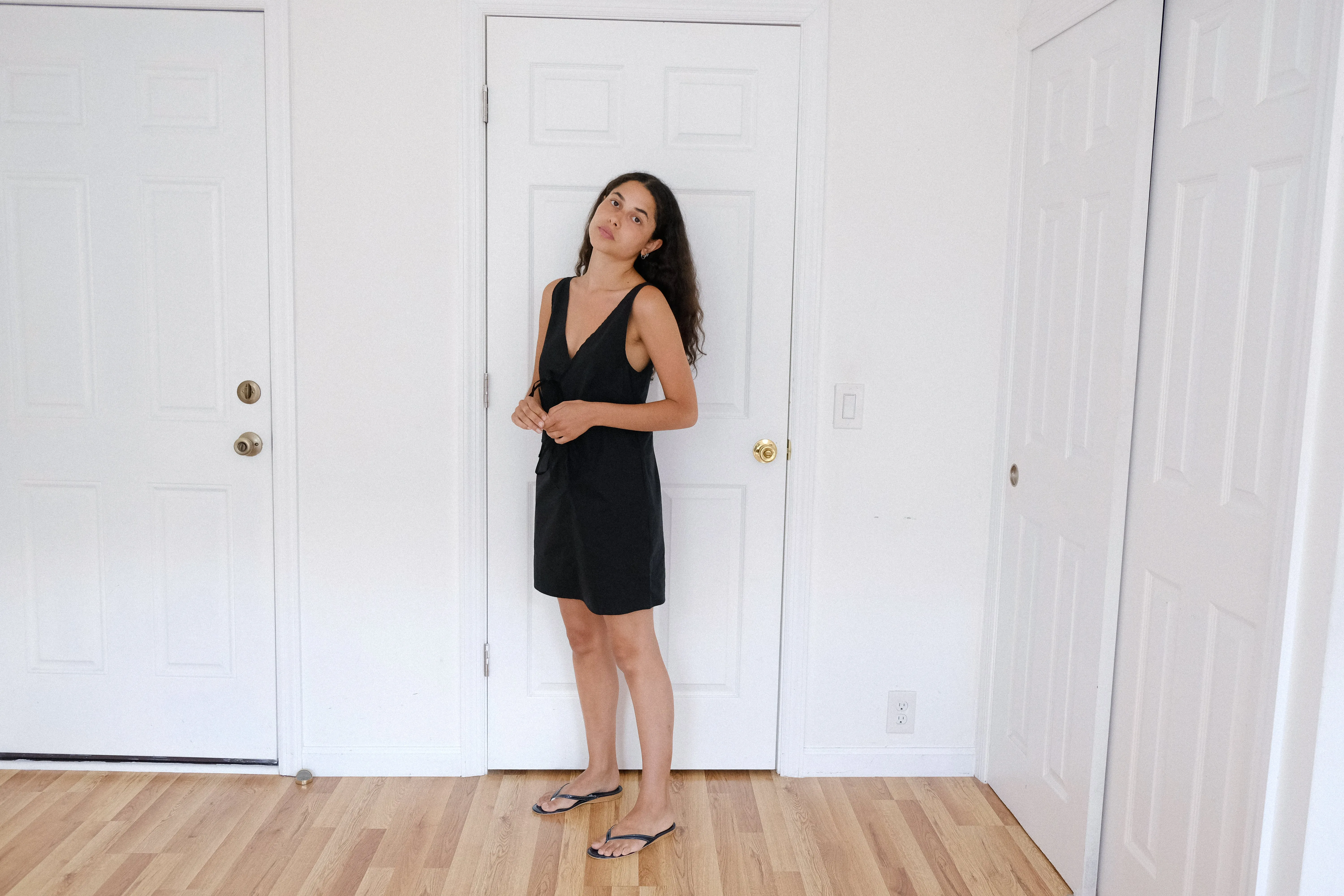 Open Tie Mini Dress - Black sold by Deiji Studios product image thumbnail 4