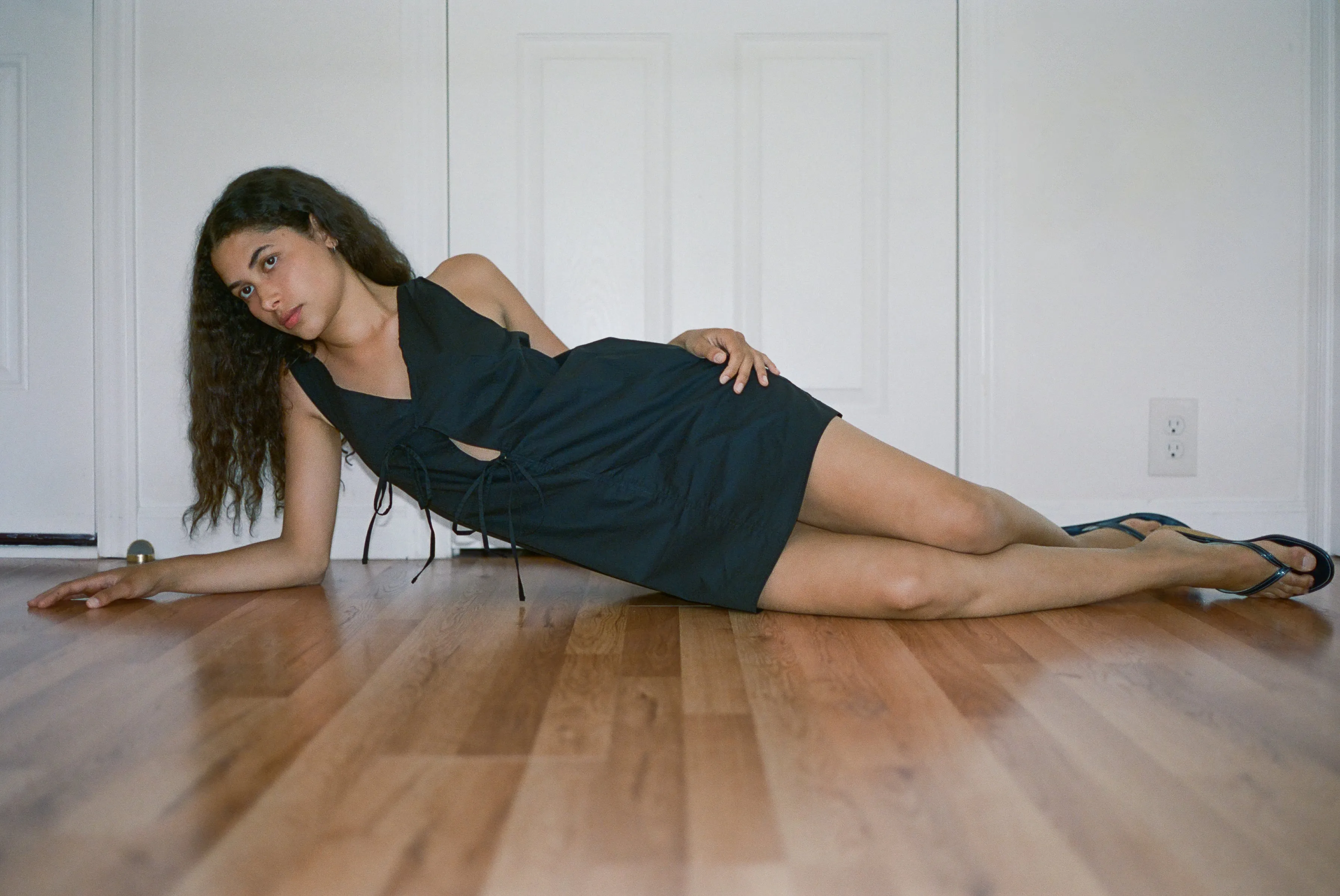 Open Tie Mini Dress - Black sold by Deiji Studios product image thumbnail 3