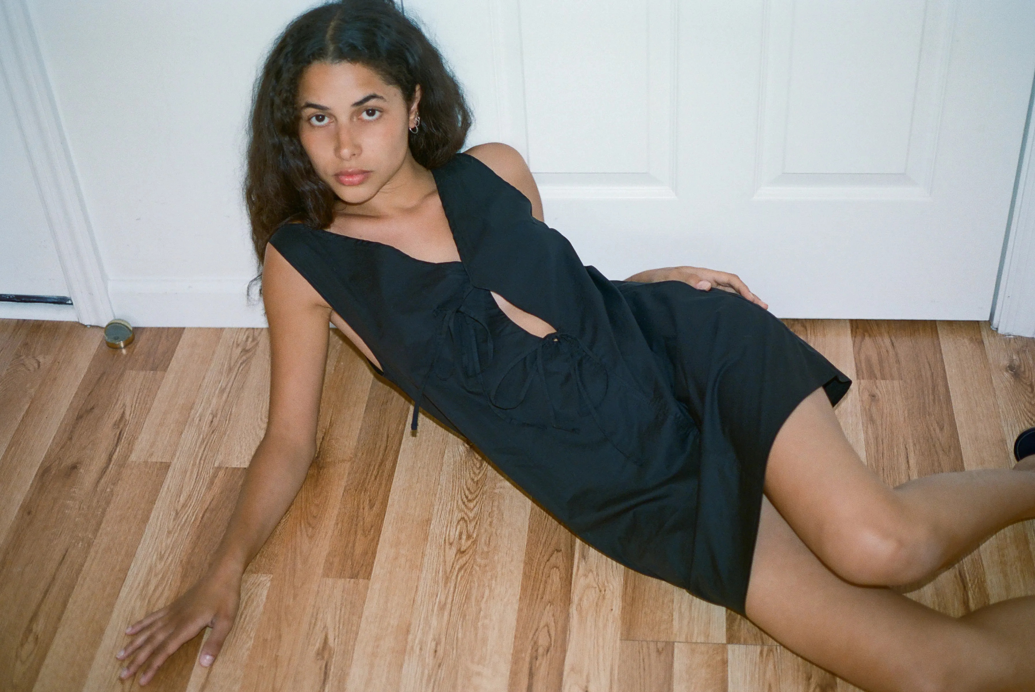 Open Tie Mini Dress - Black sold by Deiji Studios product image thumbnail 5