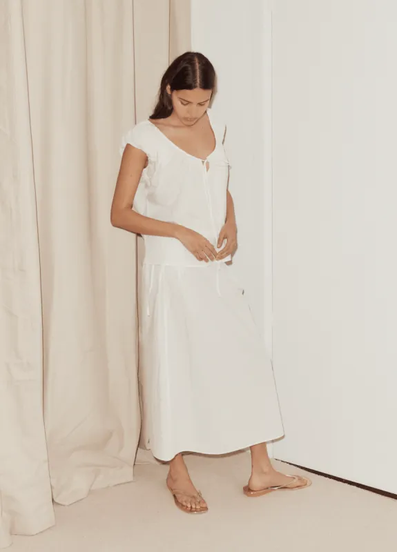 Pintuck Skirt - White made by Deiji Studios