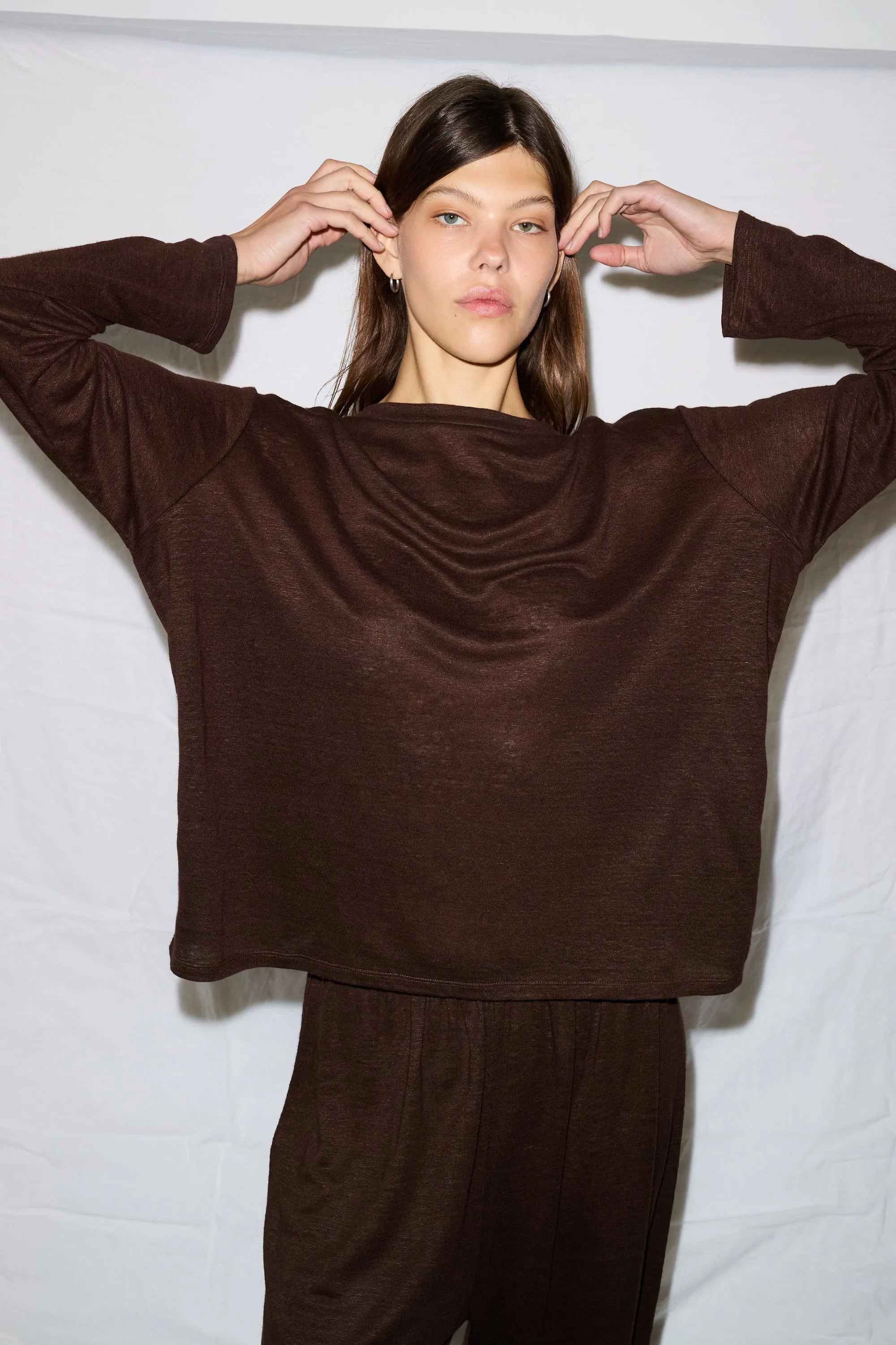soft long sleeve top - chocolate sold by Deiji Studios