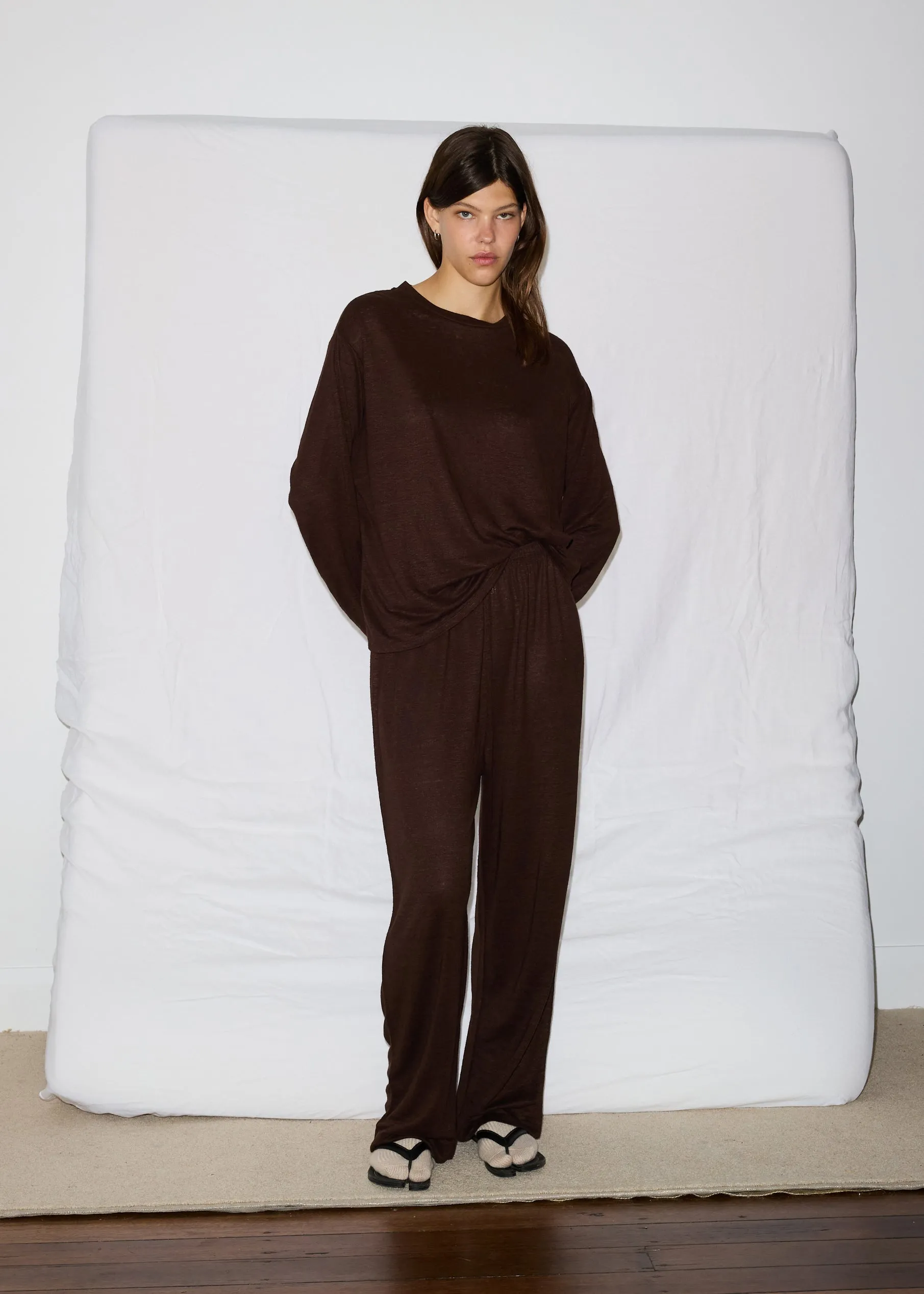 soft long sleeve top - chocolate sold by Deiji Studios product image thumbnail 2